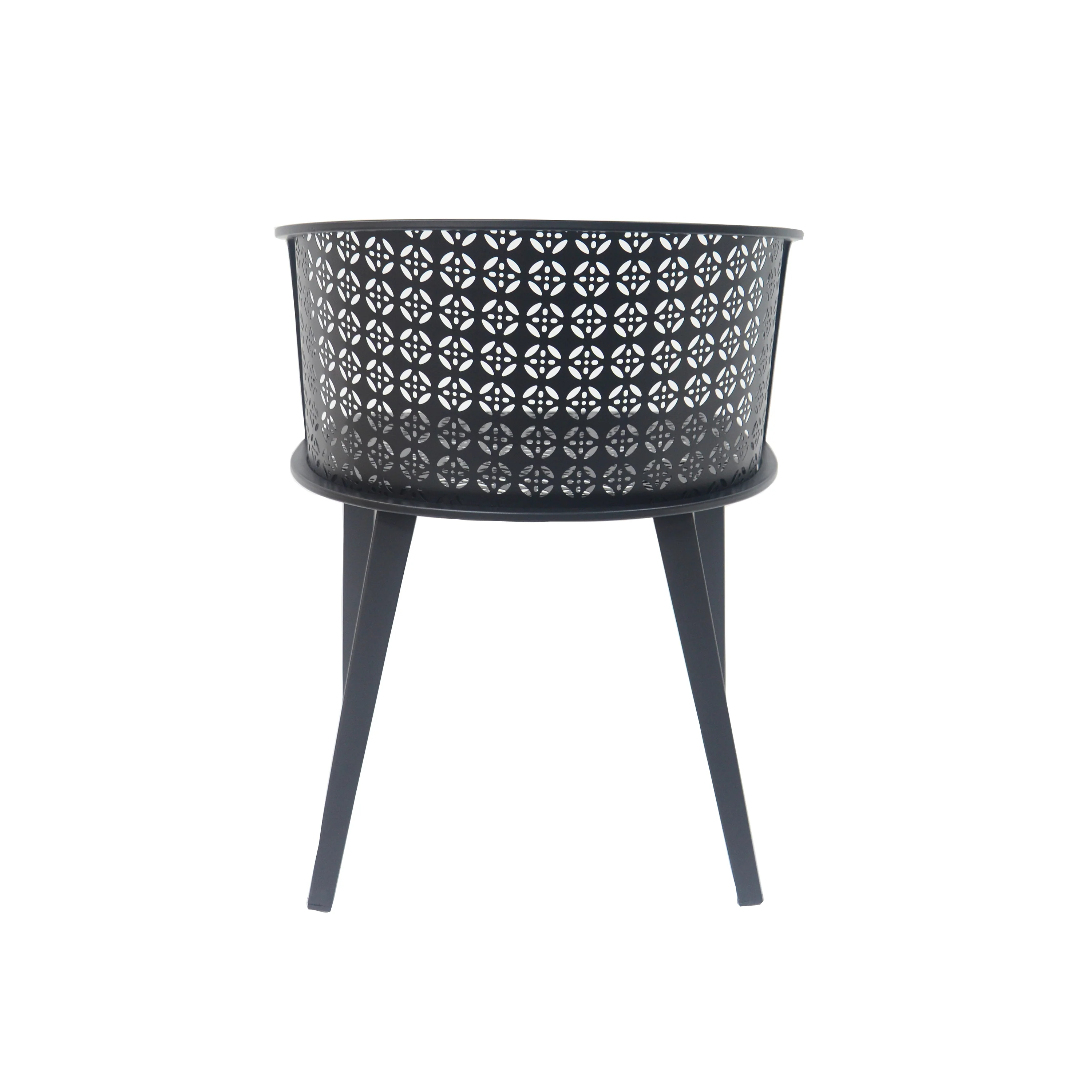 Rejoiced Outdoor Dining Chair with Geometric Lattice Design and Curved Back, Set of 2 - Image 5