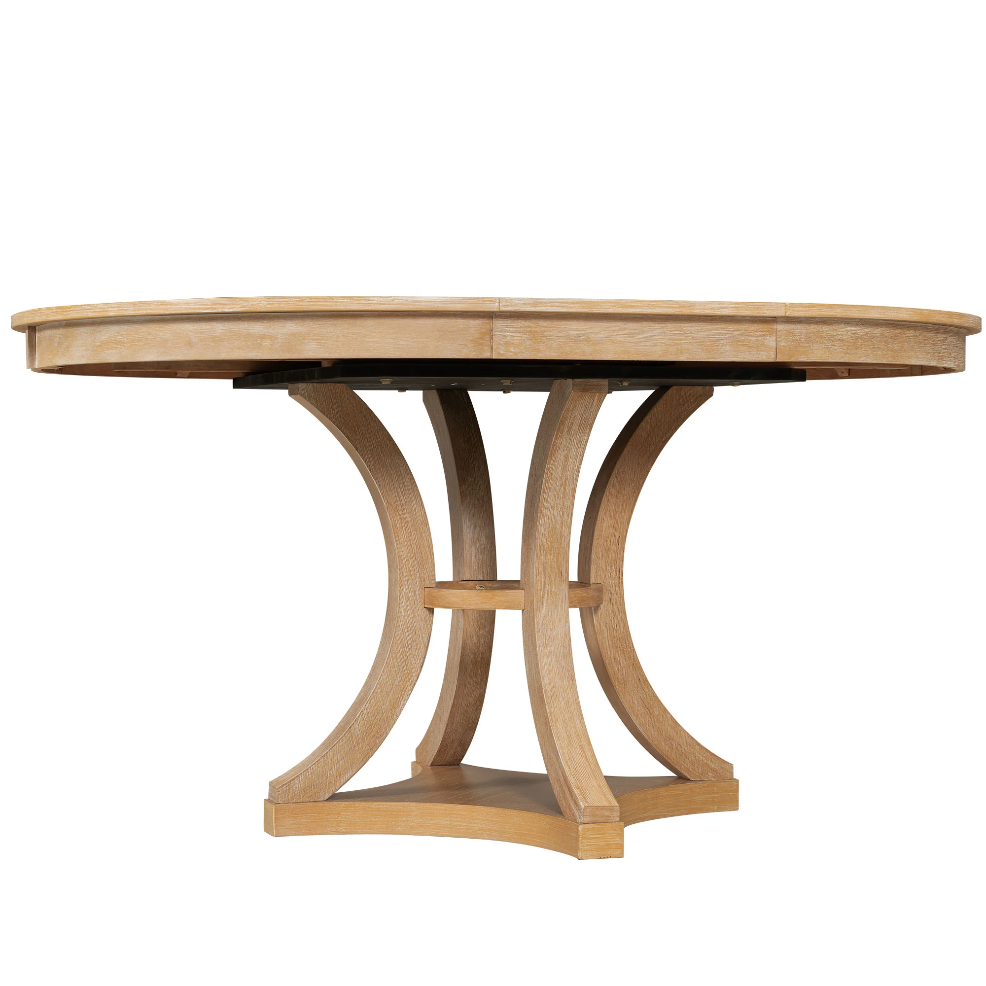 Retro Round Dining Table Set with Extendable Round Table and 4 Upholstered Chairs - Image 81