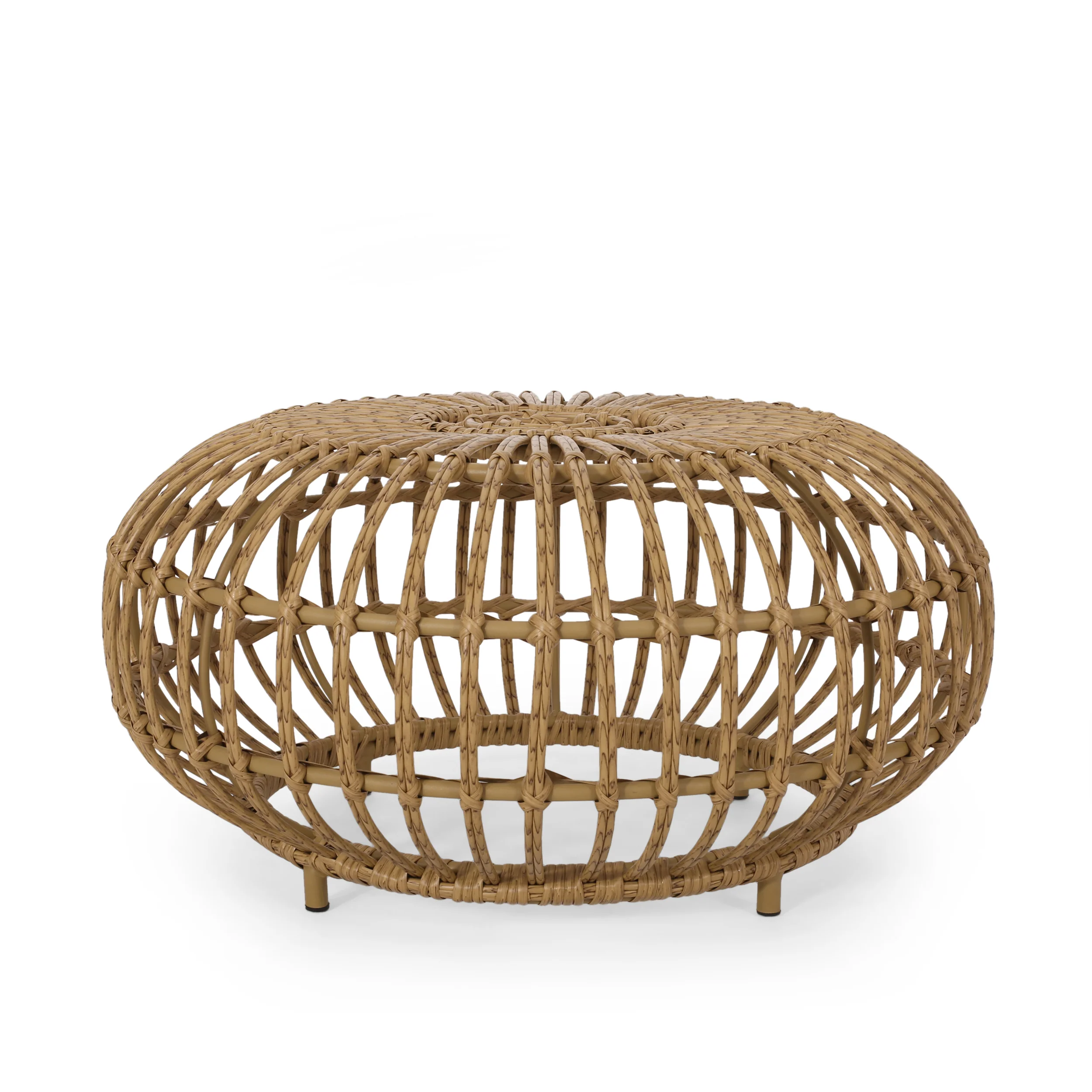 Reverent Outdoor Coffee Table with Rattan Frame and Handcrafted Design - Image 3
