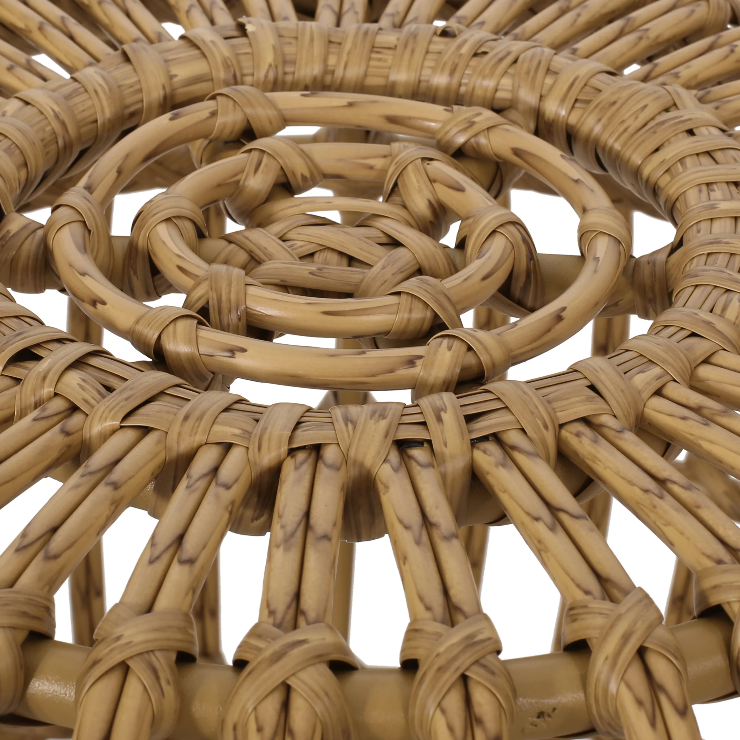 Reverent Outdoor End Table with Rattan Frame and Handcrafted Design - Image 7