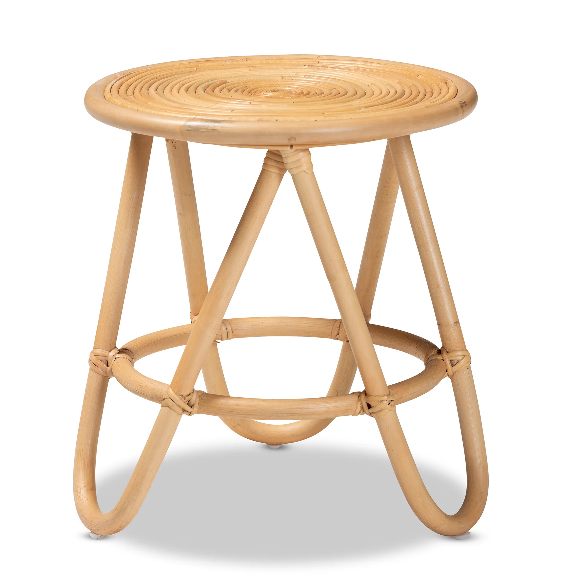Ridge Sculpted Rattan Stool - Image 3