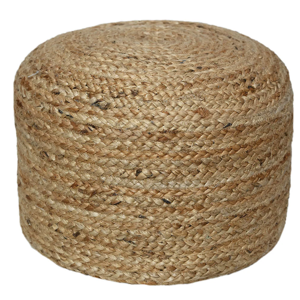 Round Braided Jute Ottoman Pout, 20 in