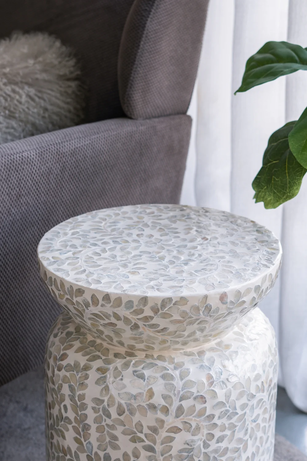 Round Capiz Vine Side Table - Image 5