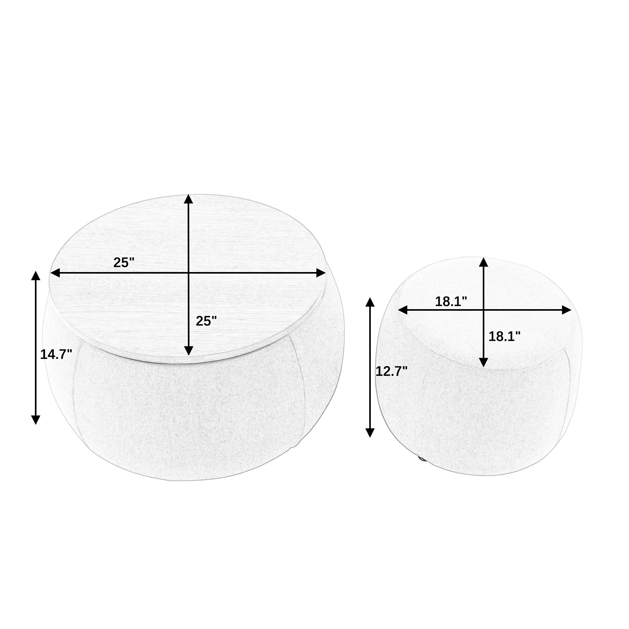 Round Storage Ottoman - Image 13