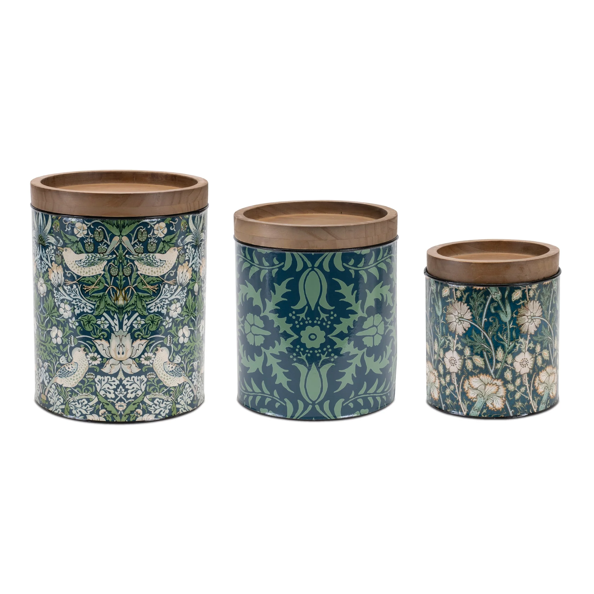 Round William Morris Canister, Set of 3