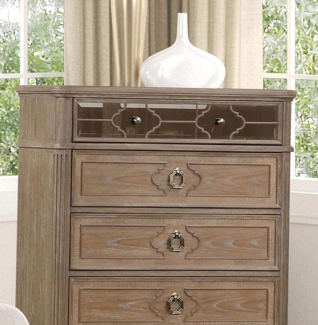 Windsor Rustic Oak Veneer 4-Drawer Chest/Dresser - Image 6