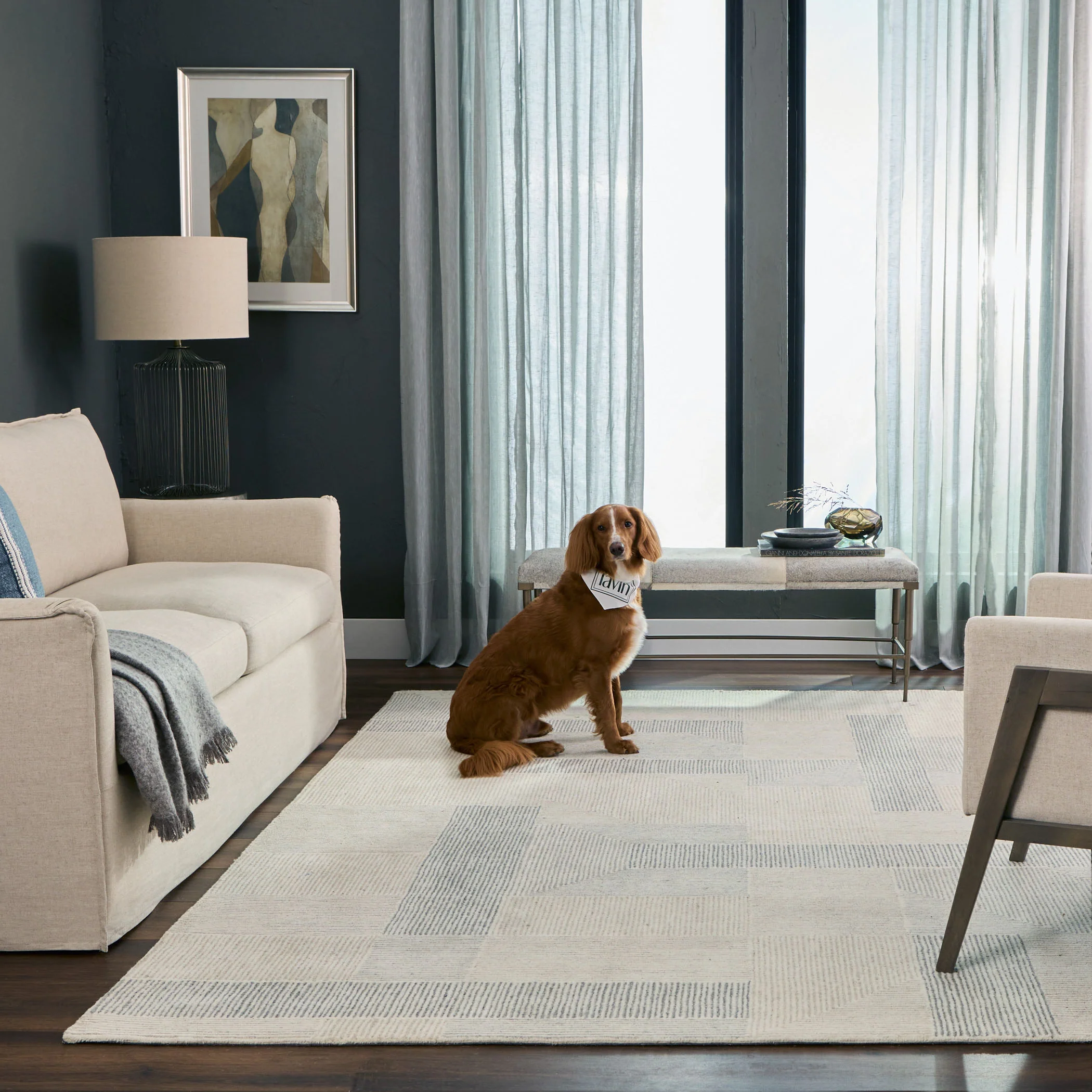 Sachin Gray Ivory Rug - Image 3