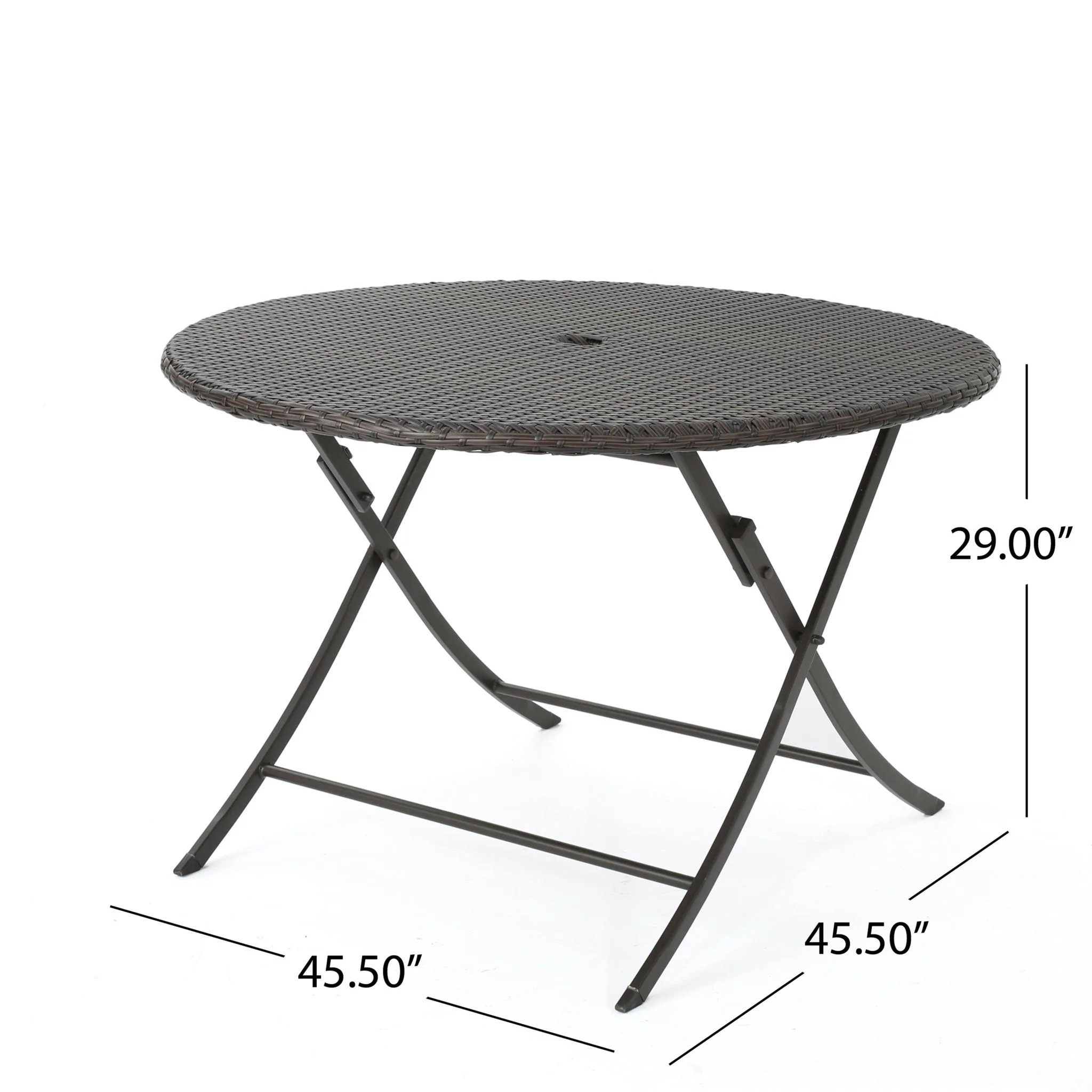 Saffron Outdoor Folding Table with Rattan Cover Top - Image 7