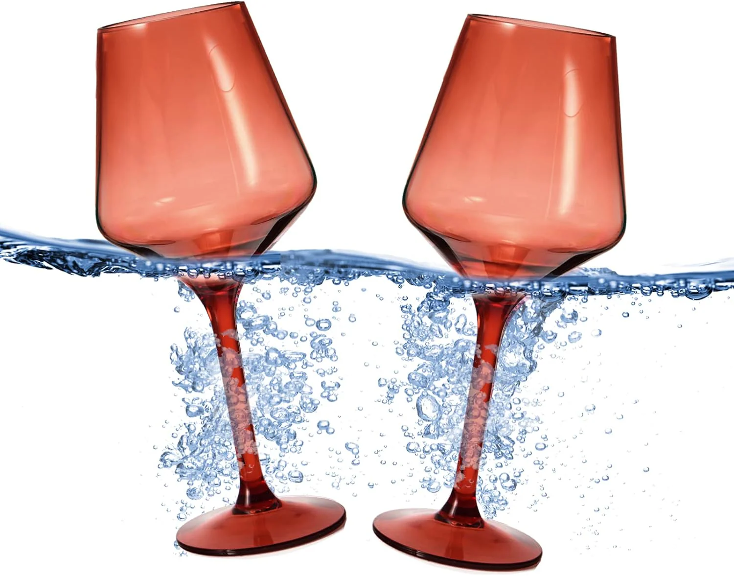 Saint Tropez Acrylic Stemmed Wine Glassware, Set of 2 Red - Image 3