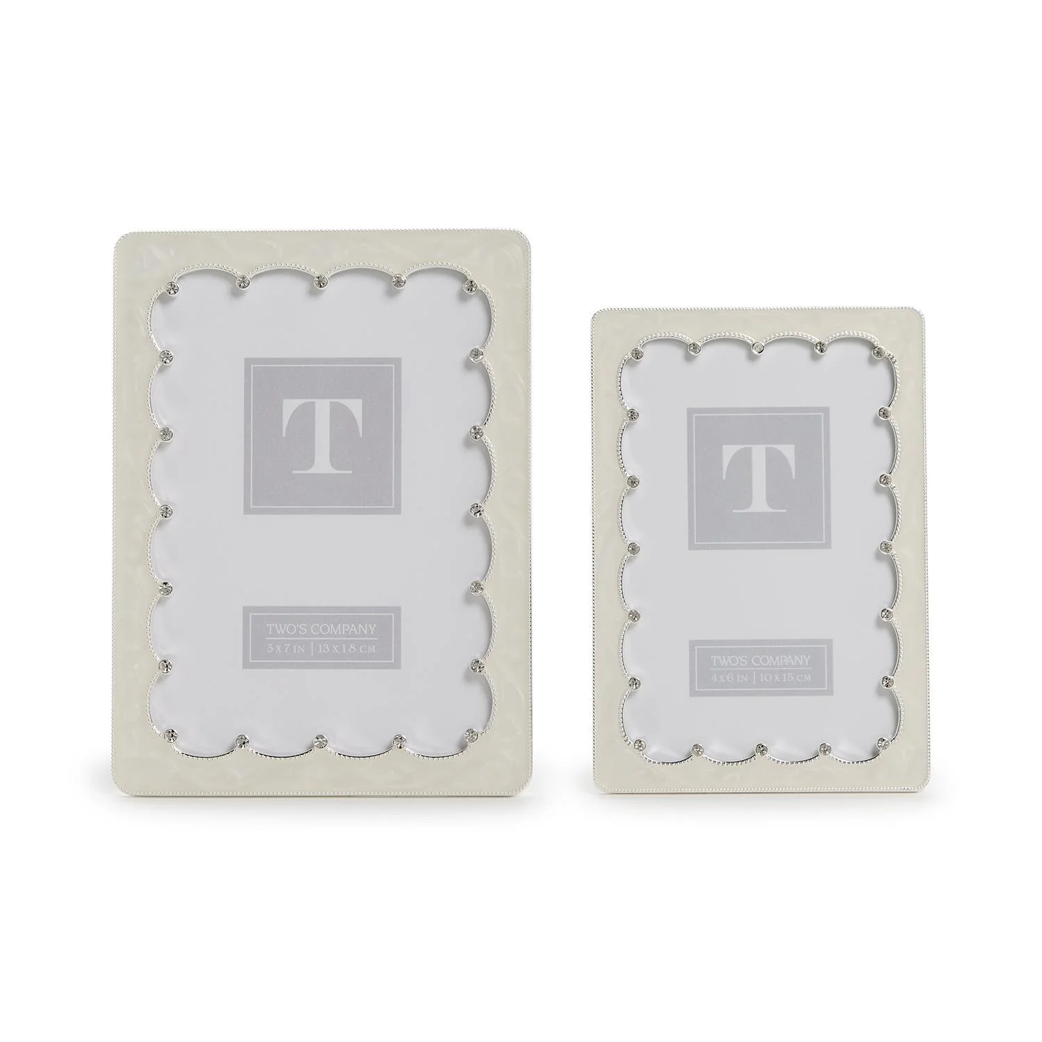 Scalloped Crystal Photo Frame Incl 2 Sizes, Set of 2 - Image 2