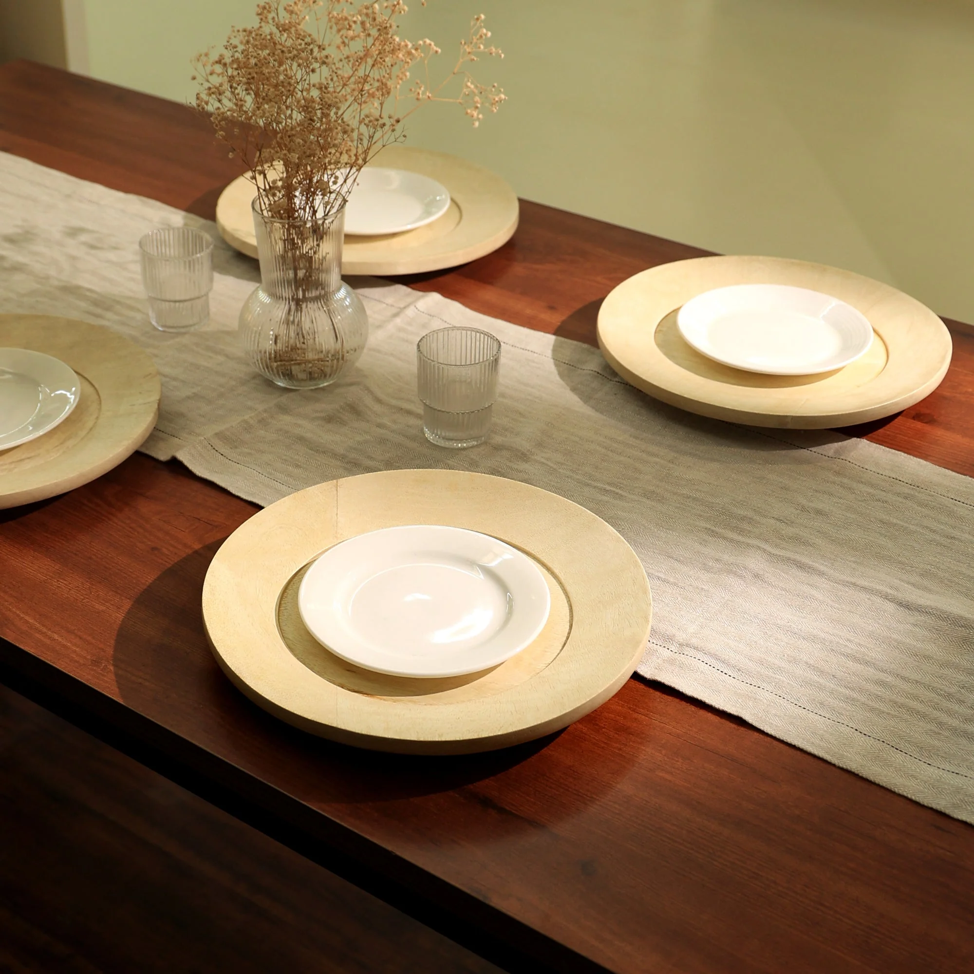 Scandi Handcrafted 13" Wood Charger Plate - Image 2