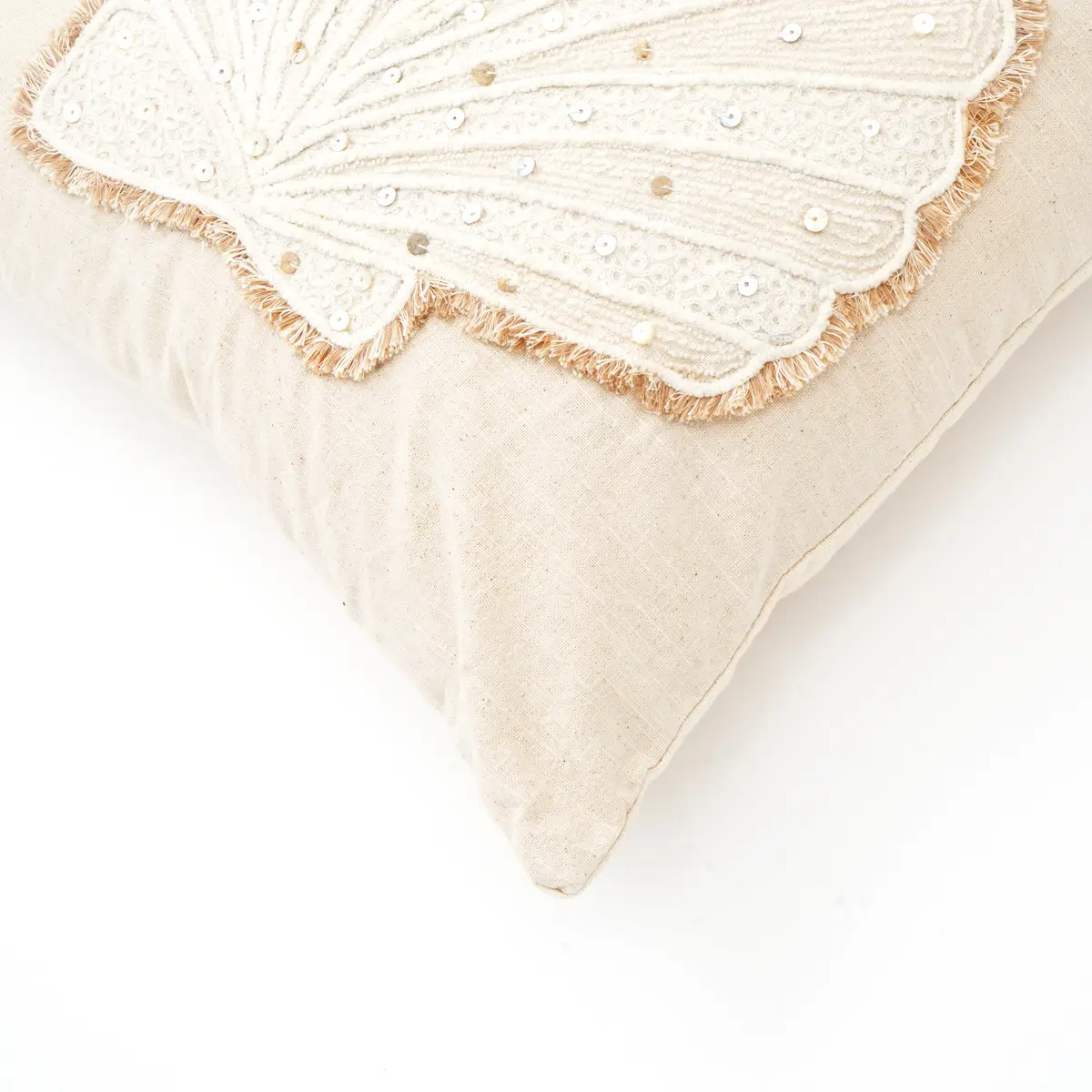 Seashell Embroidered Pillow - Image 3