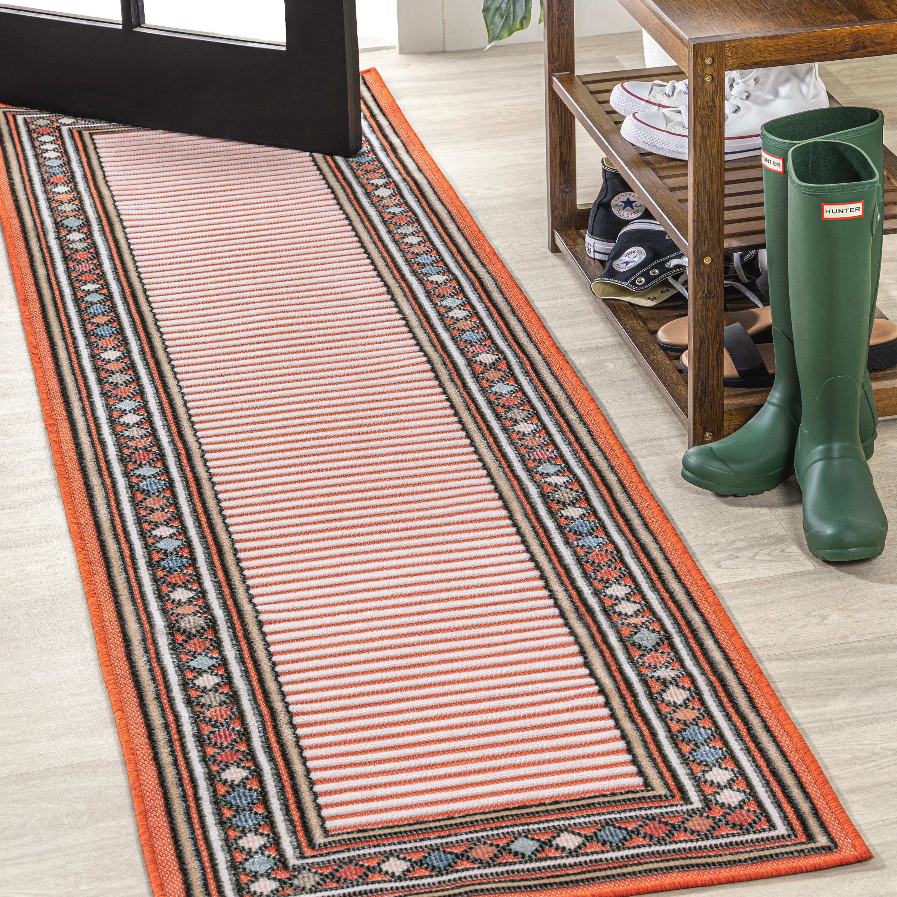 Sebastian High-Low Modern Diamond Border Indoor/Outdoor Area Rug - Image 31