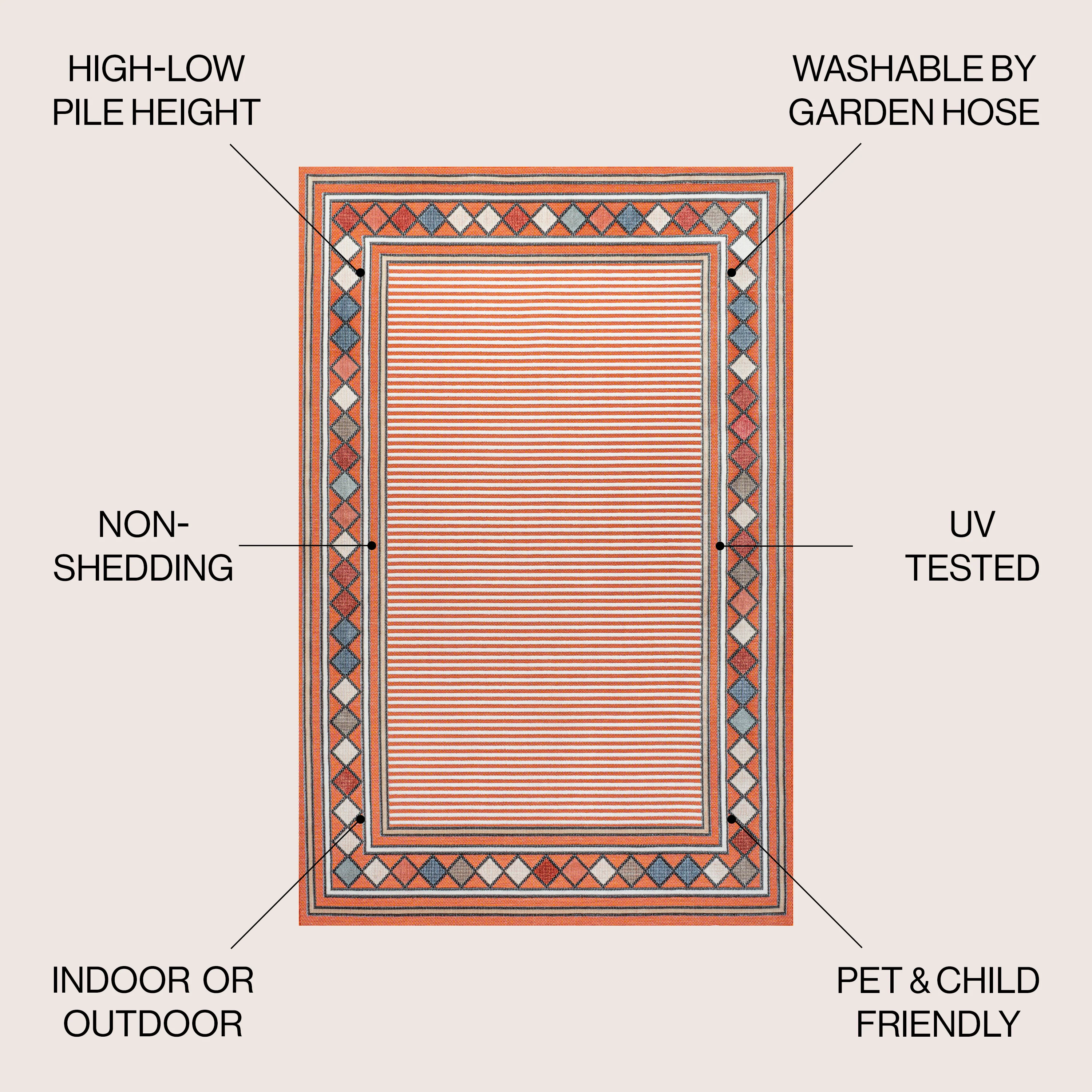 Sebastian High-Low Modern Diamond Border Indoor/Outdoor Area Rug - Image 39