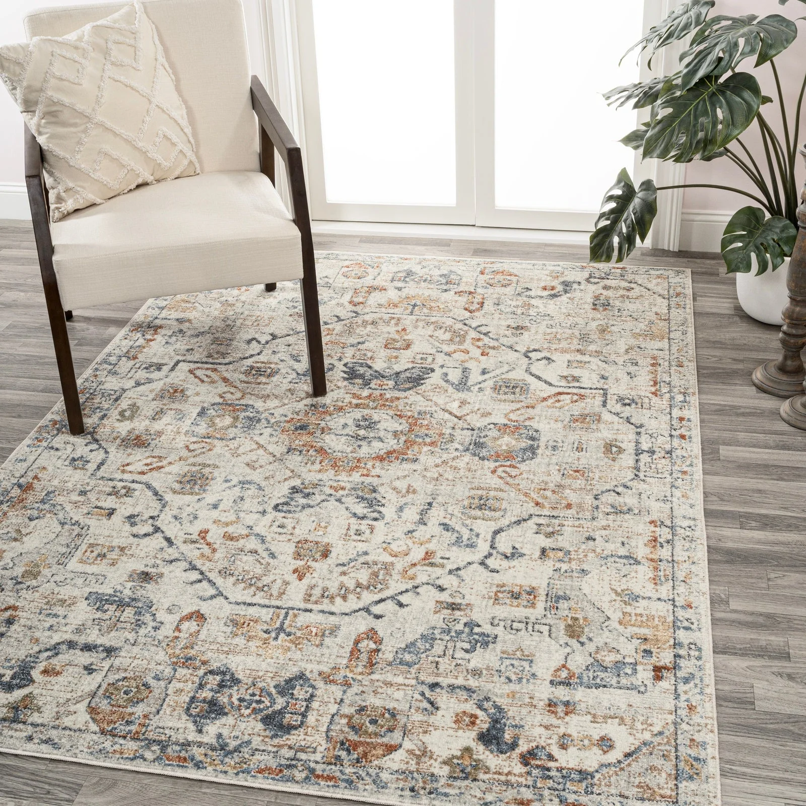 Shaemus Bohemian Medallion Low-Pile Machine-Washable Area Rug - Image 11