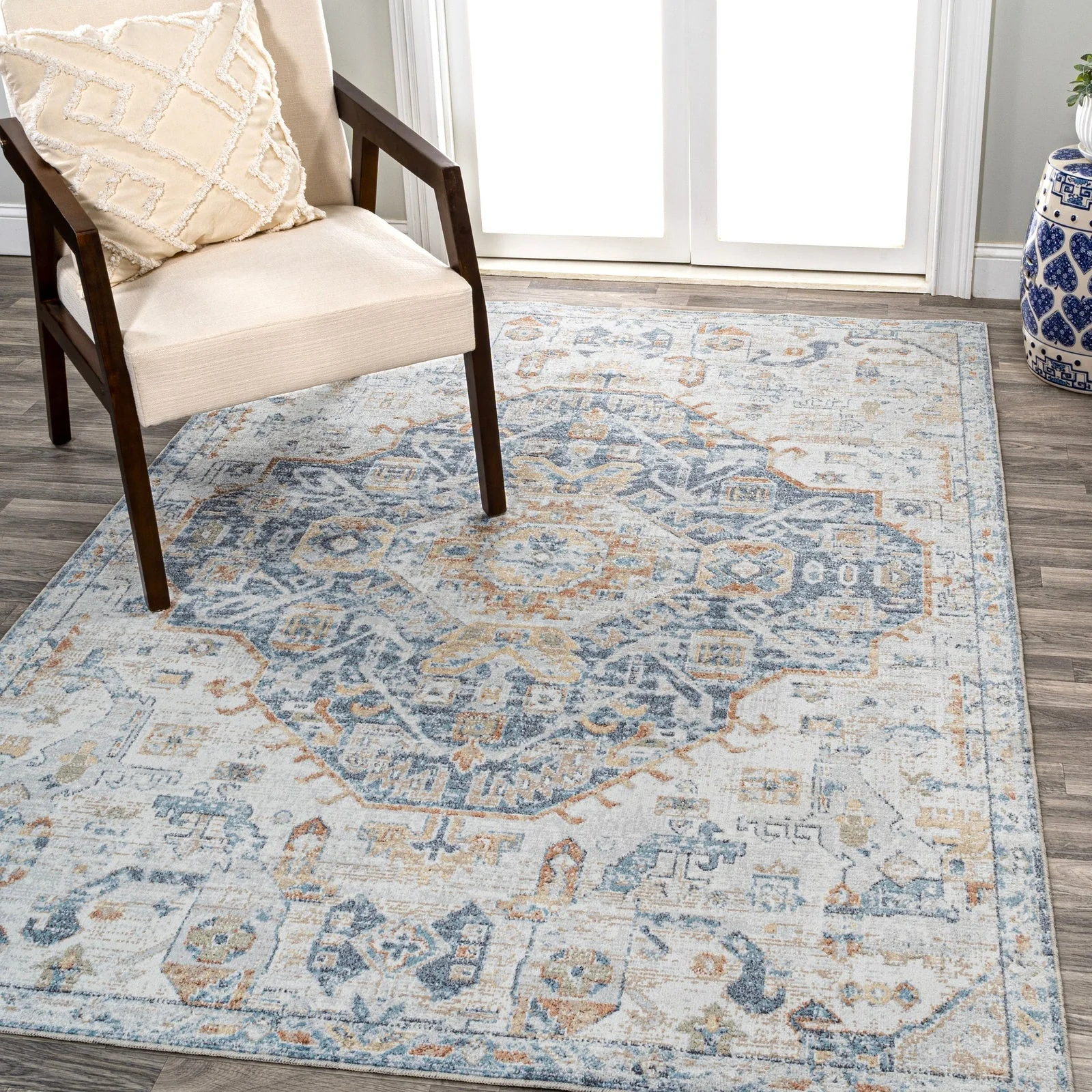 Shaemus Bohemian Medallion Low-Pile Machine-Washable Area Rug - Image 18