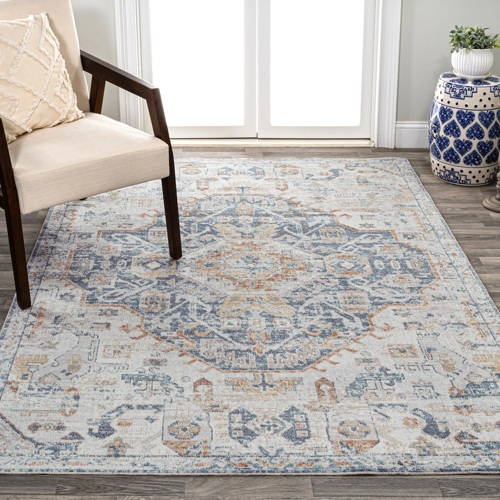 Shaemus Bohemian Medallion Low-Pile Machine-Washable Area Rug - Image 20