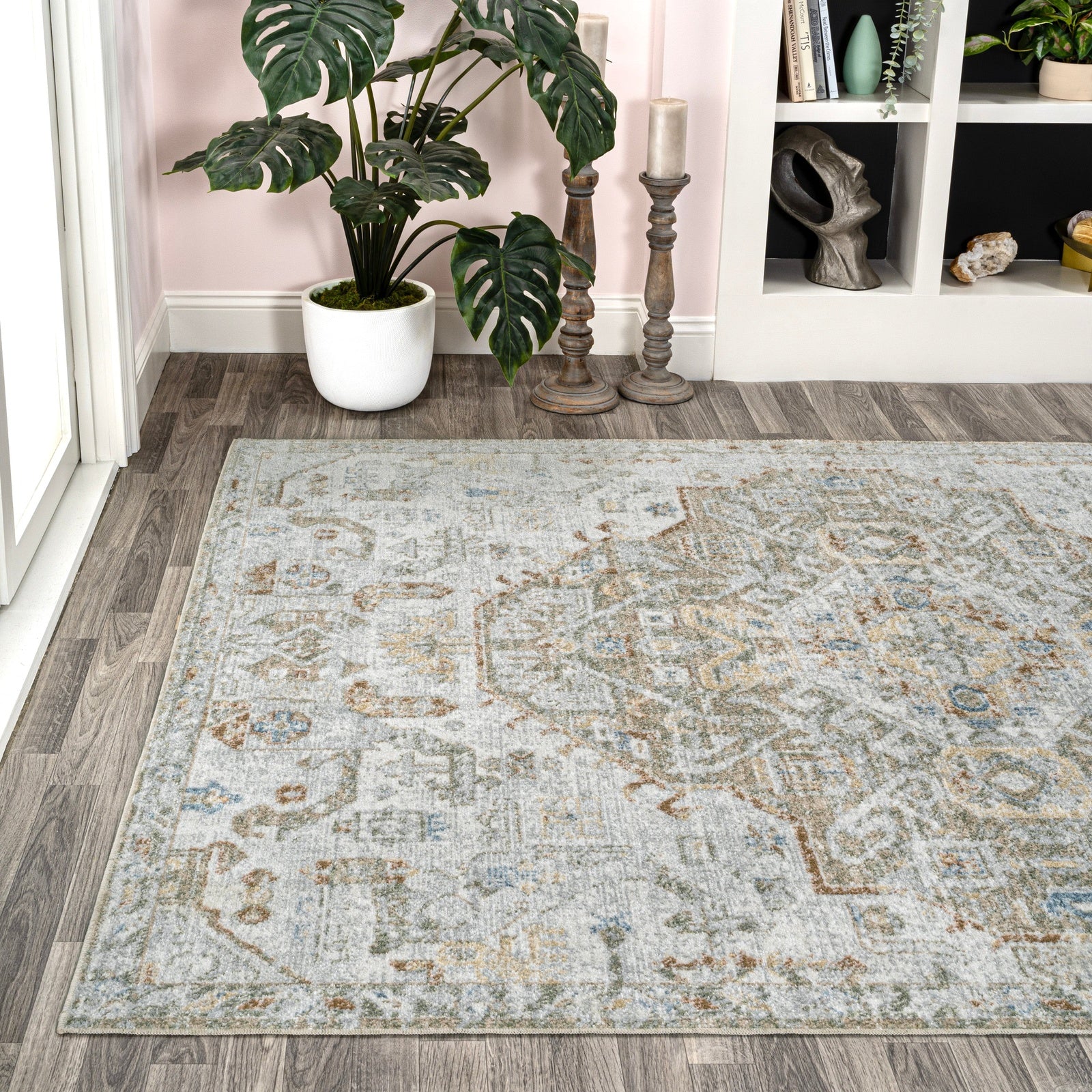 Shaemus Bohemian Medallion Low-Pile Machine-Washable Area Rug - Image 4