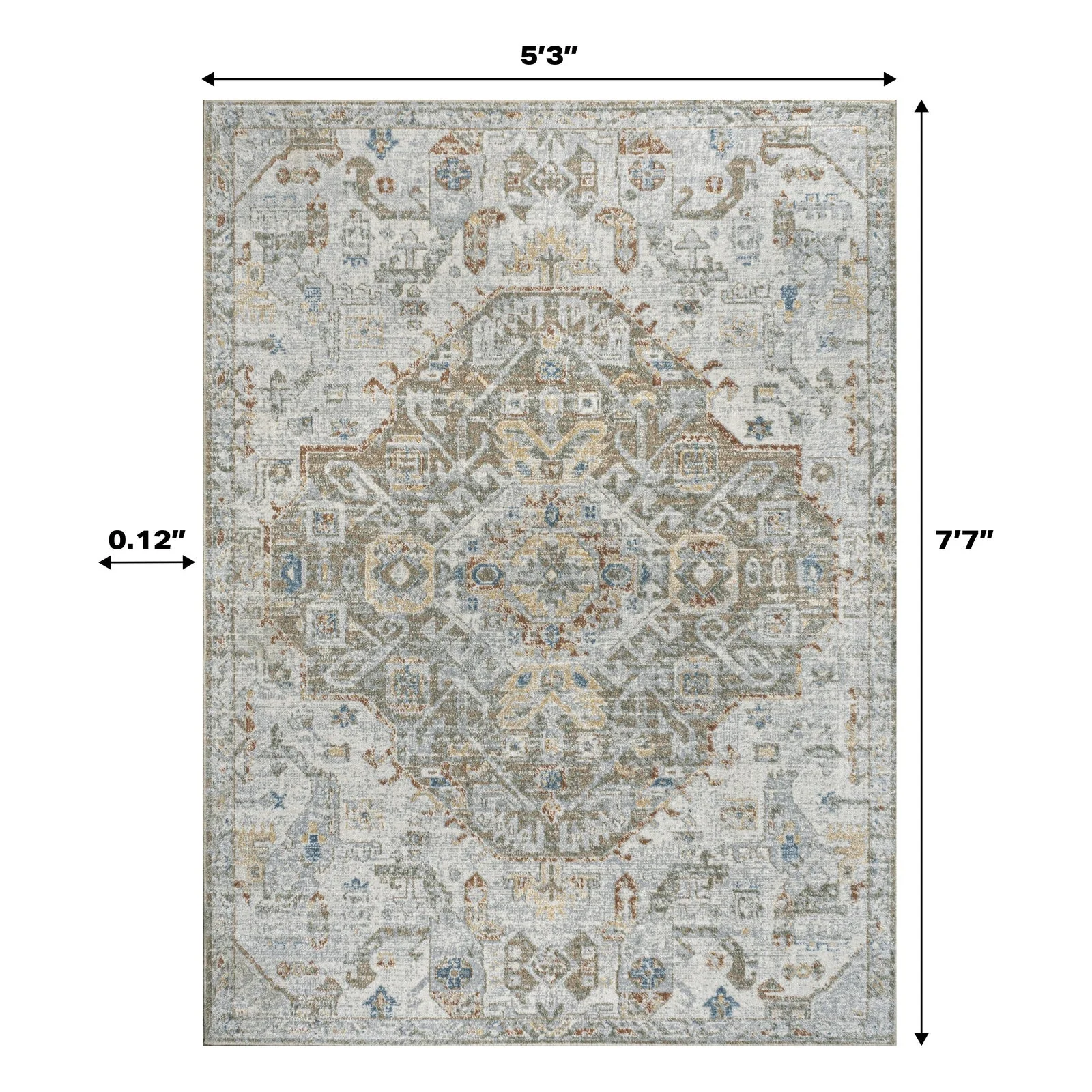 Shaemus Bohemian Medallion Low-Pile Machine-Washable Area Rug - Image 7