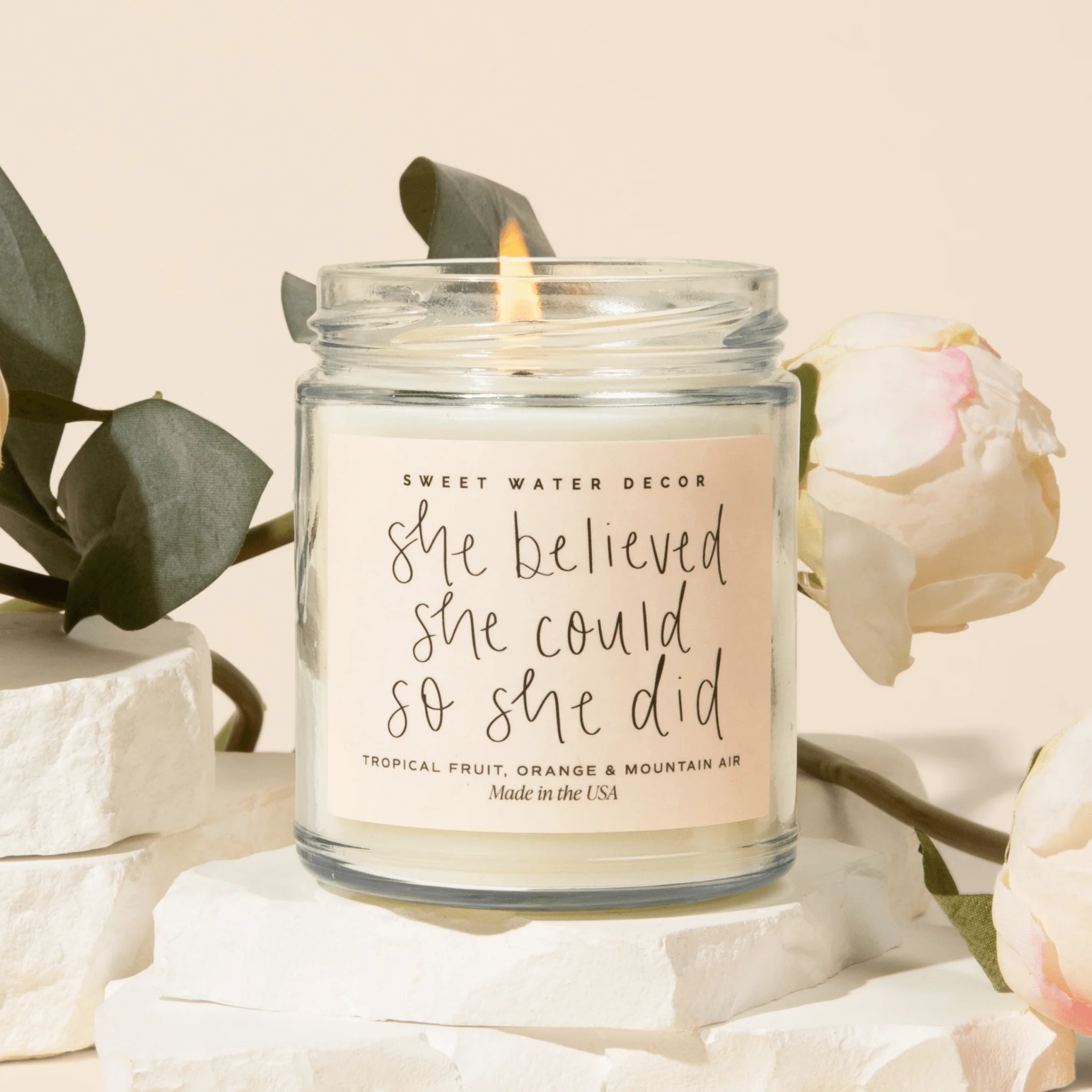She Believed She Could So She Did Soy Candle - Clear Jar - 9 oz (Island Air) - Image 2