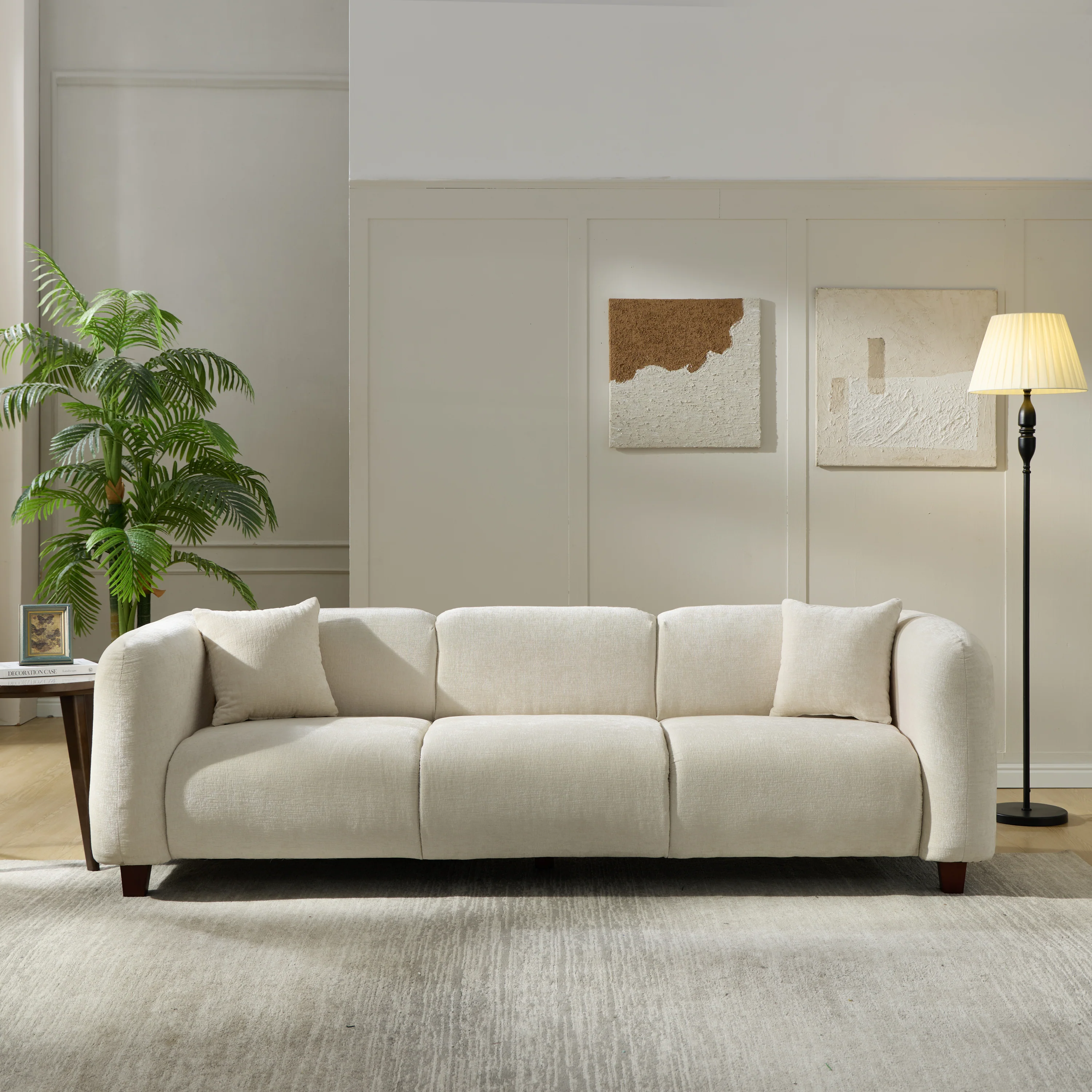 Silo 87" 3-Seater Modern Upholstered Chenille Sofa - Image 6