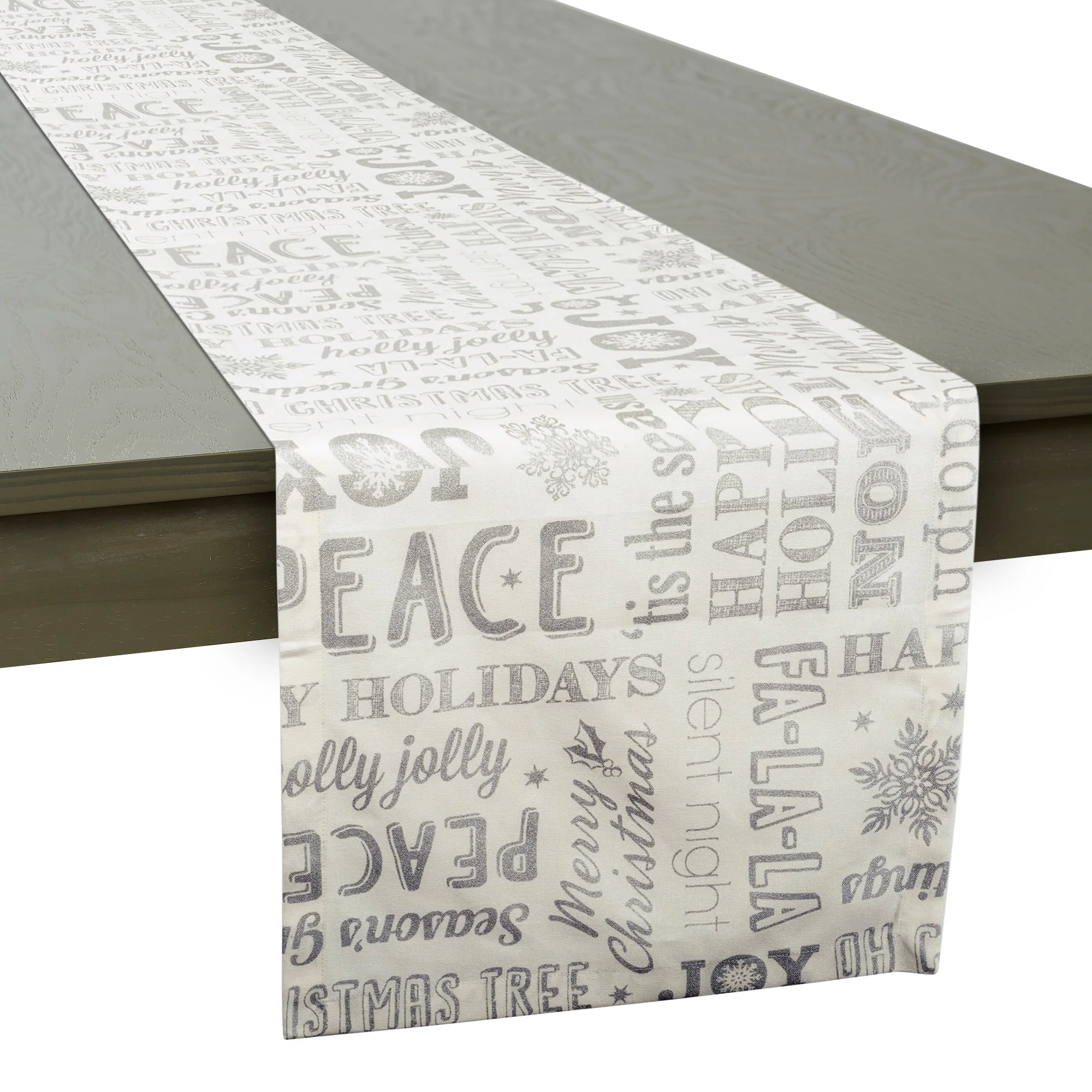 Silver Christmas Collage Table Runner - Image 3