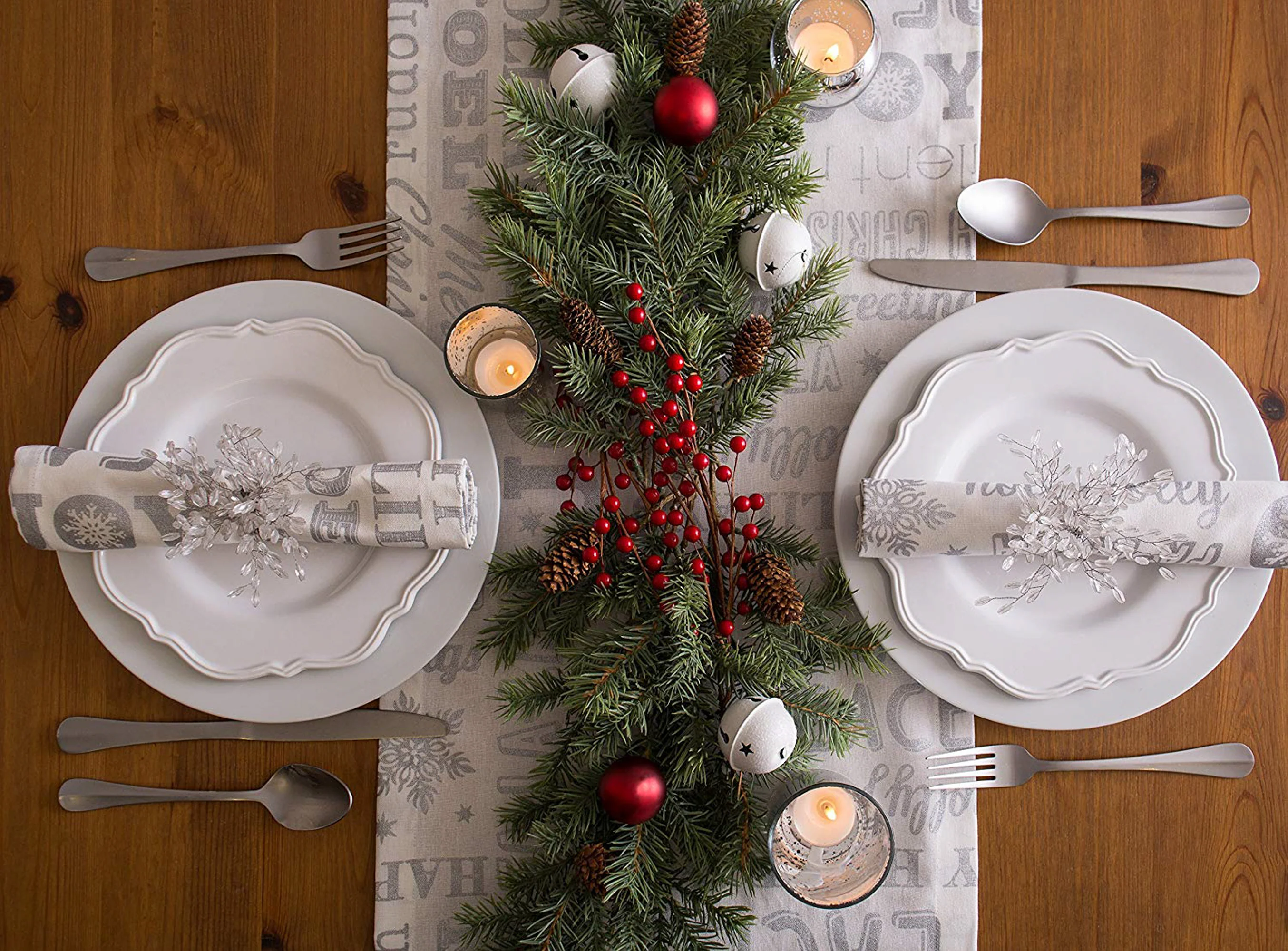 Silver Christmas Collage Table Runner - Image 7