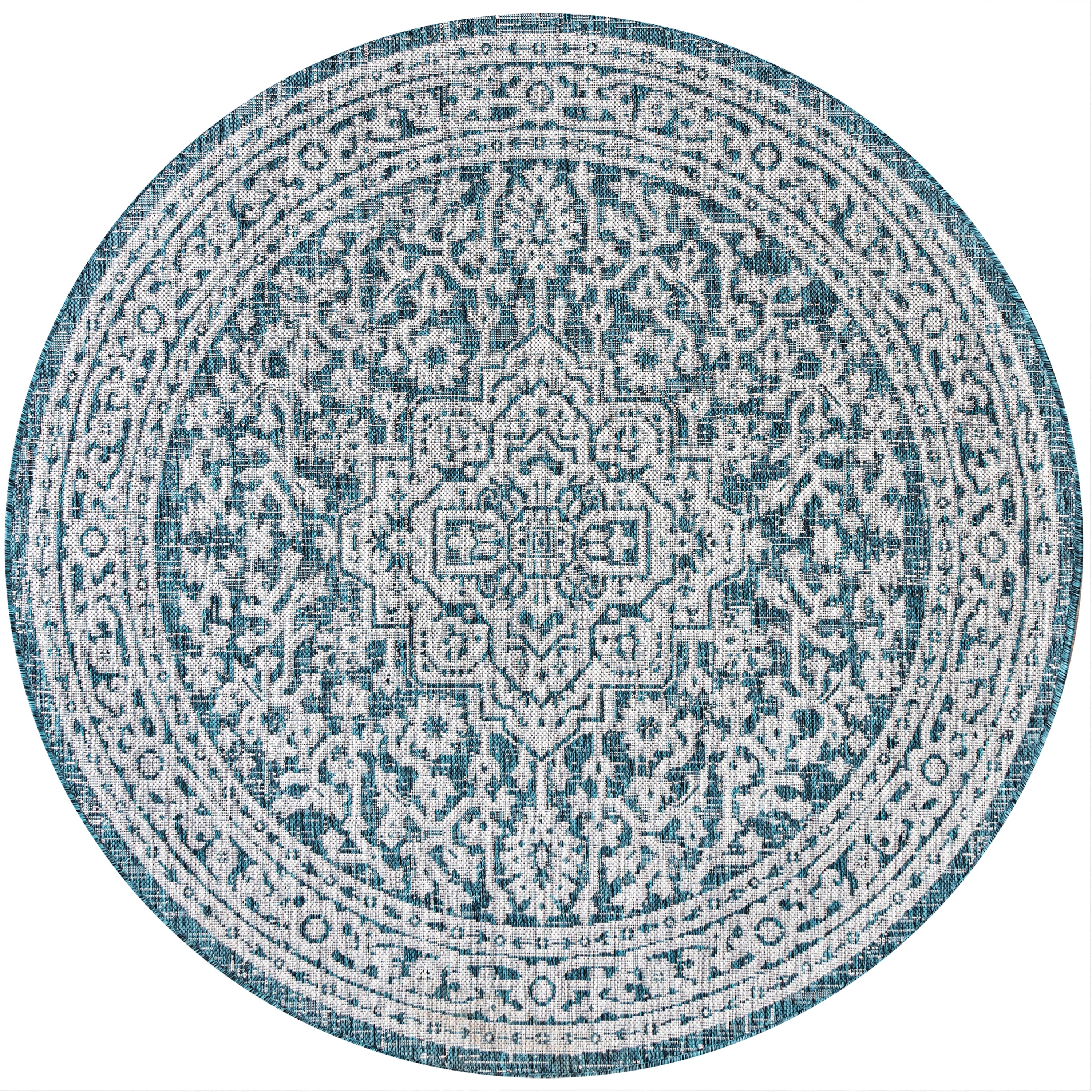 Sinjuri Medallion Textured Weave Indoor/Outdoor Area Rug - Image 113