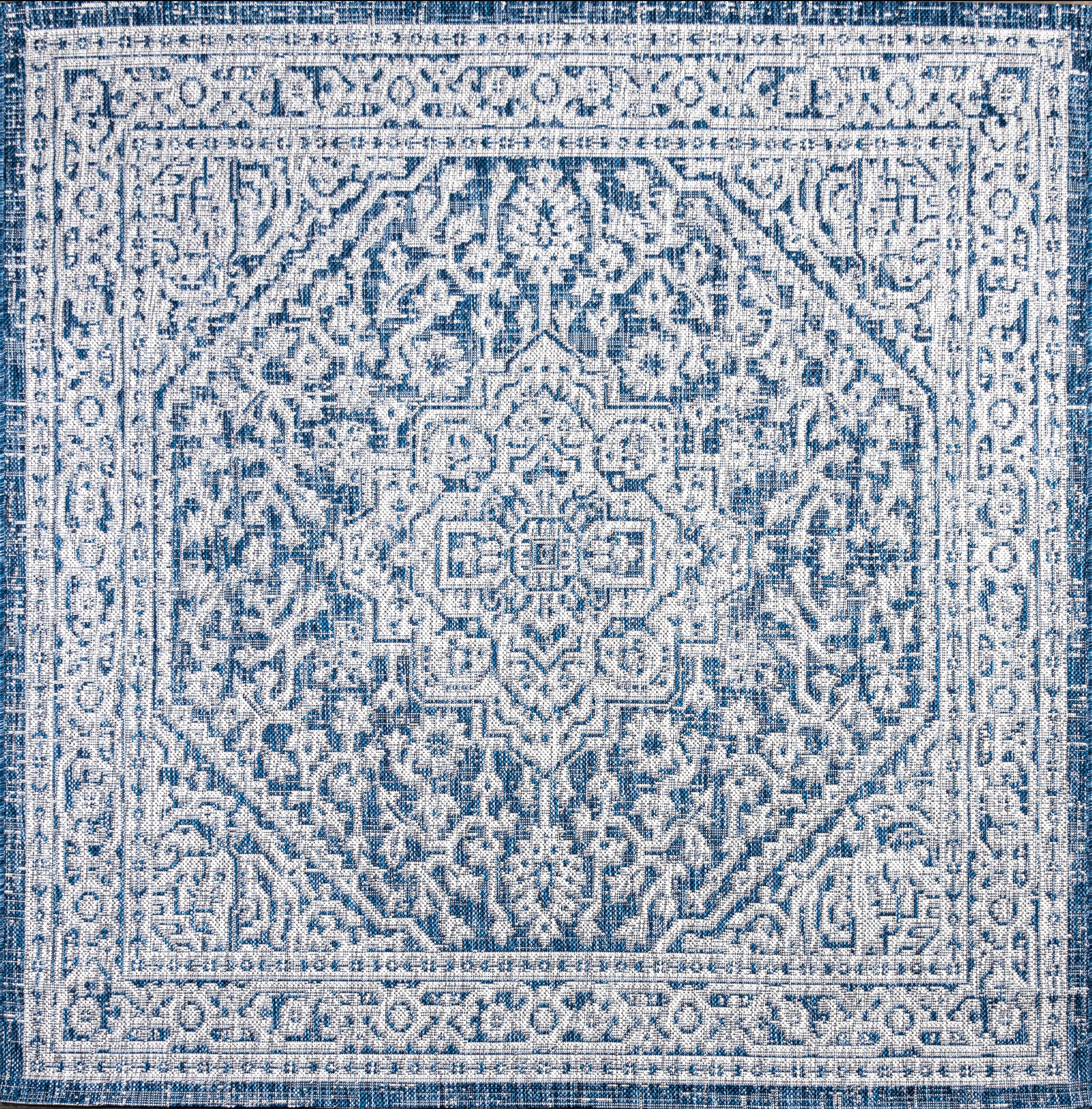 Sinjuri Medallion Textured Weave Indoor/Outdoor Area Rug - Image 25