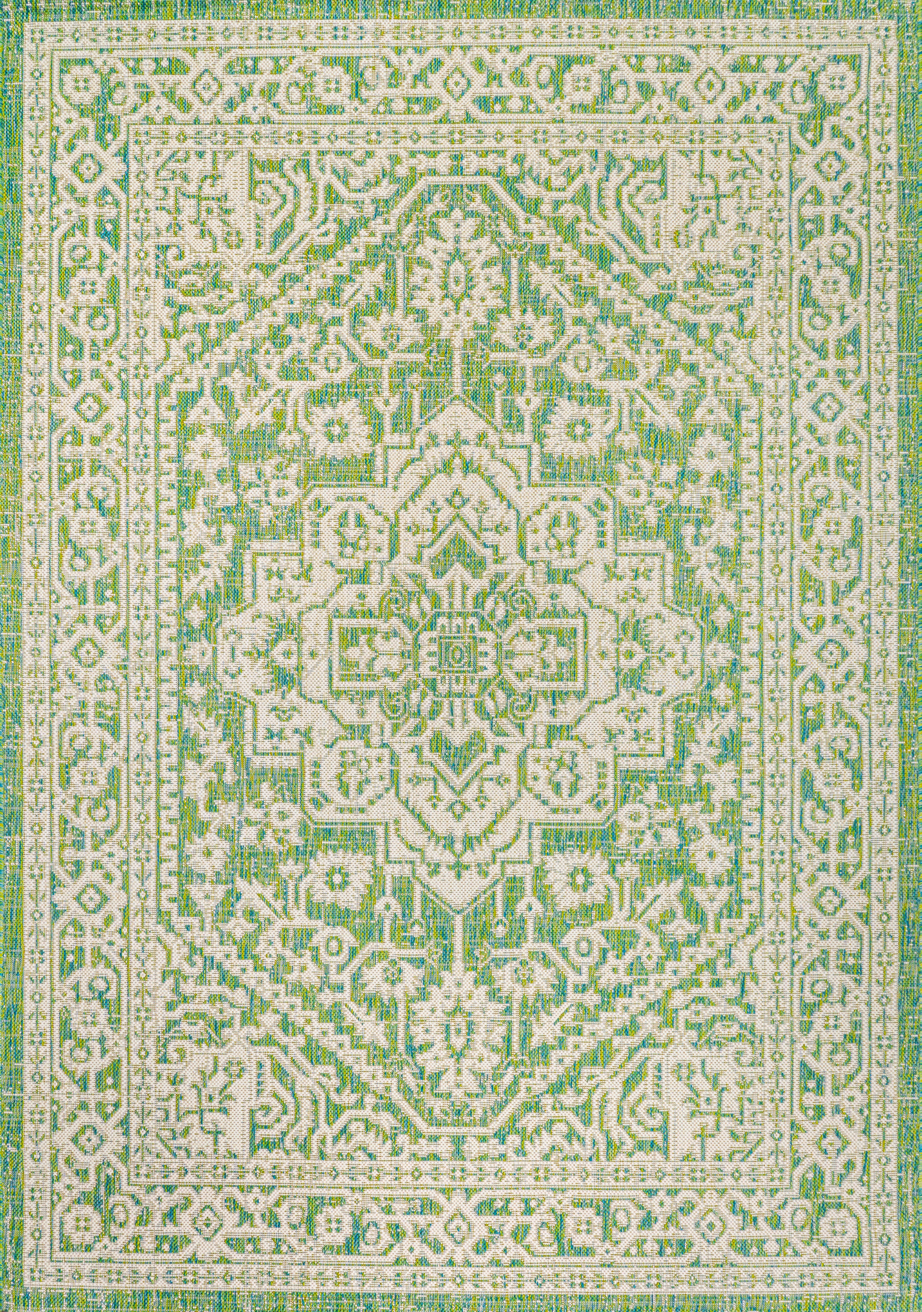 Sinjuri Medallion Textured Weave Indoor/Outdoor Area Rug - Image 60