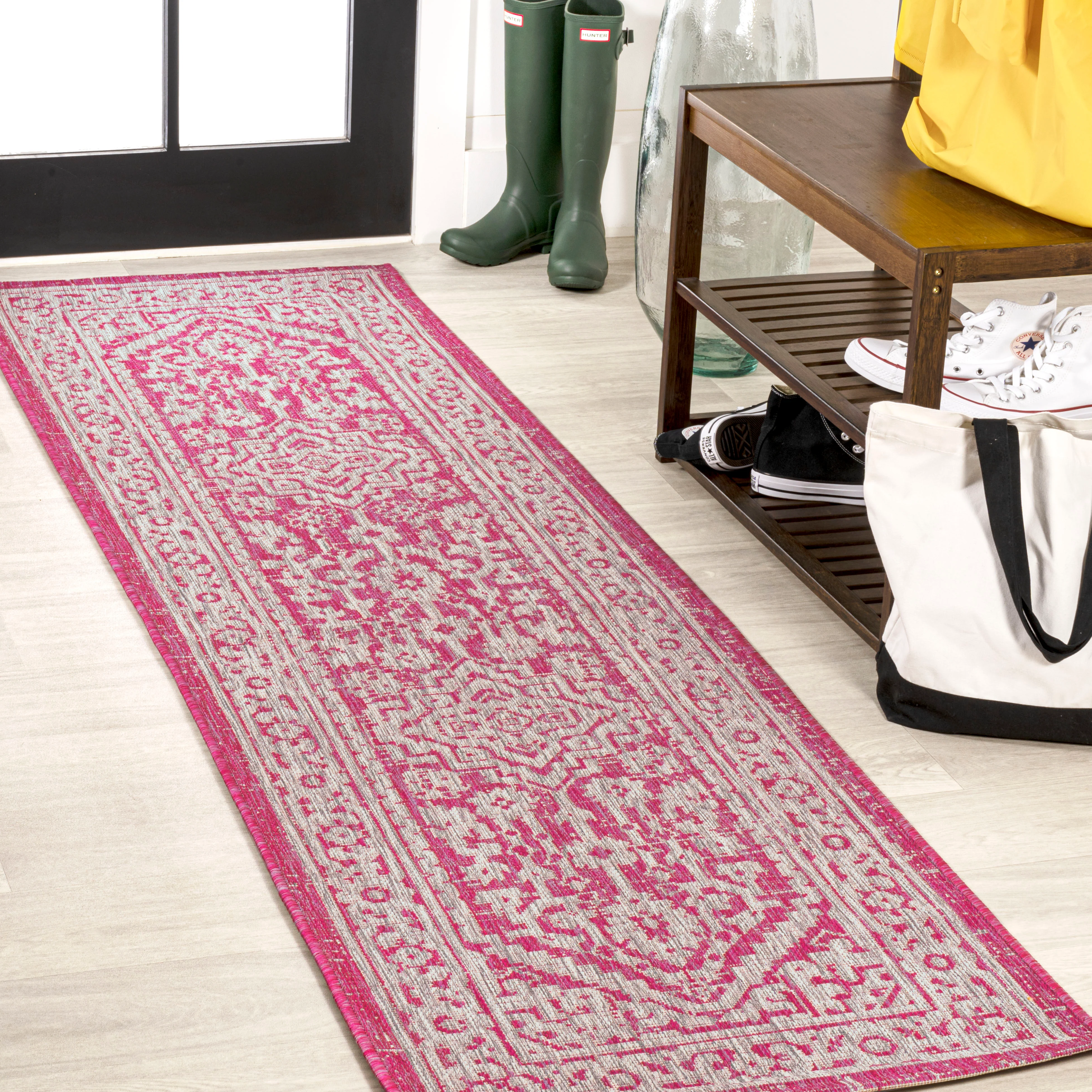 Sinjuri Medallion Textured Weave Indoor/Outdoor Area Rug - Image 74