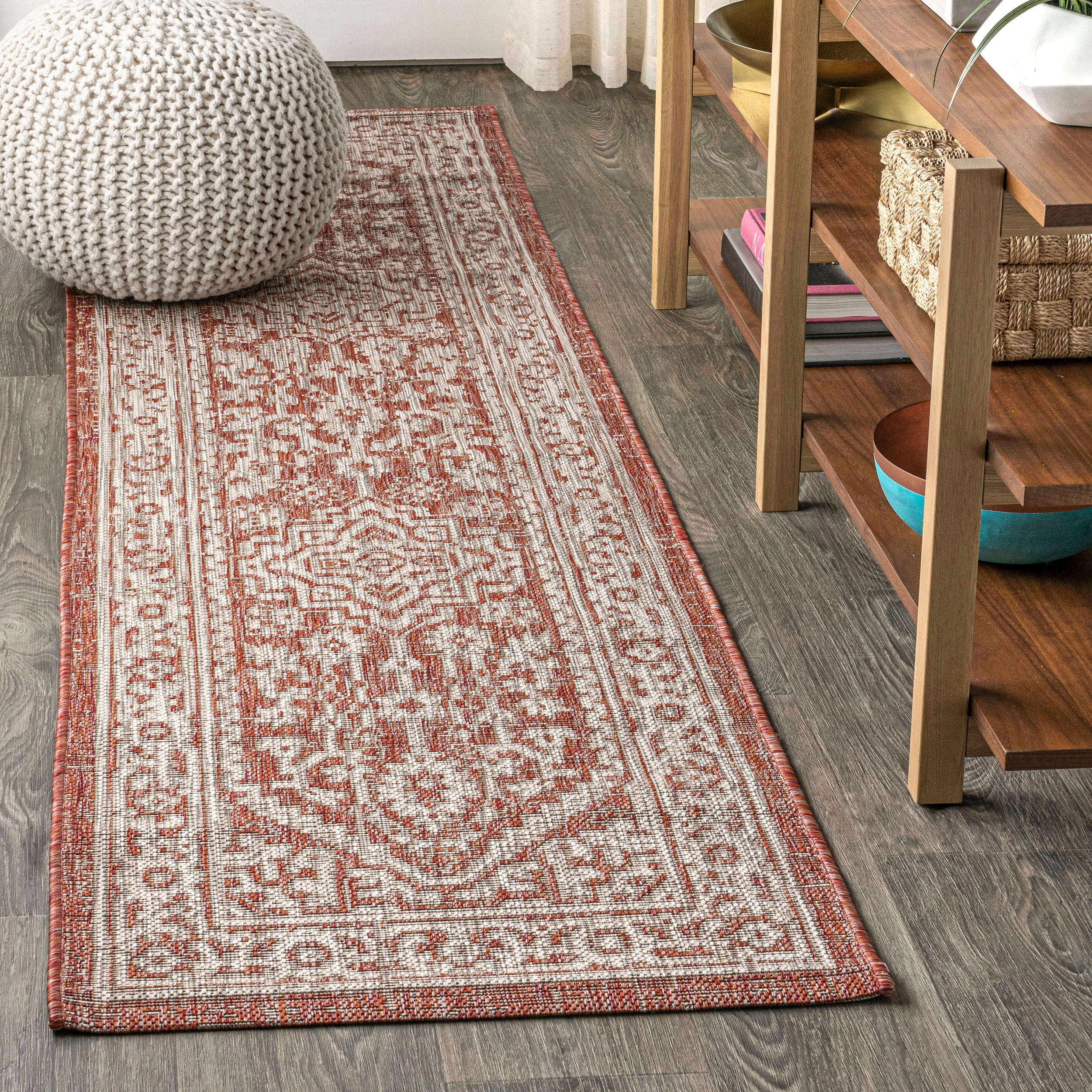 Sinjuri Medallion Textured Weave Indoor/Outdoor Area Rug - Image 88