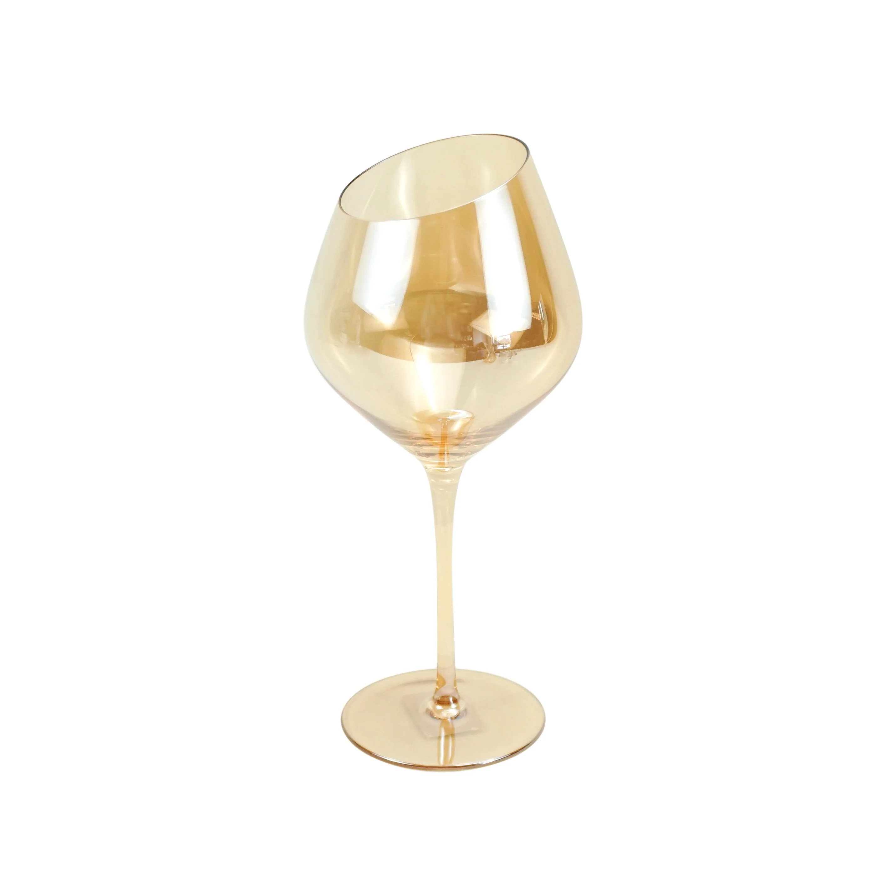Slant Collection Gold Luster Wine Glasses, Set of 2 - Image 3