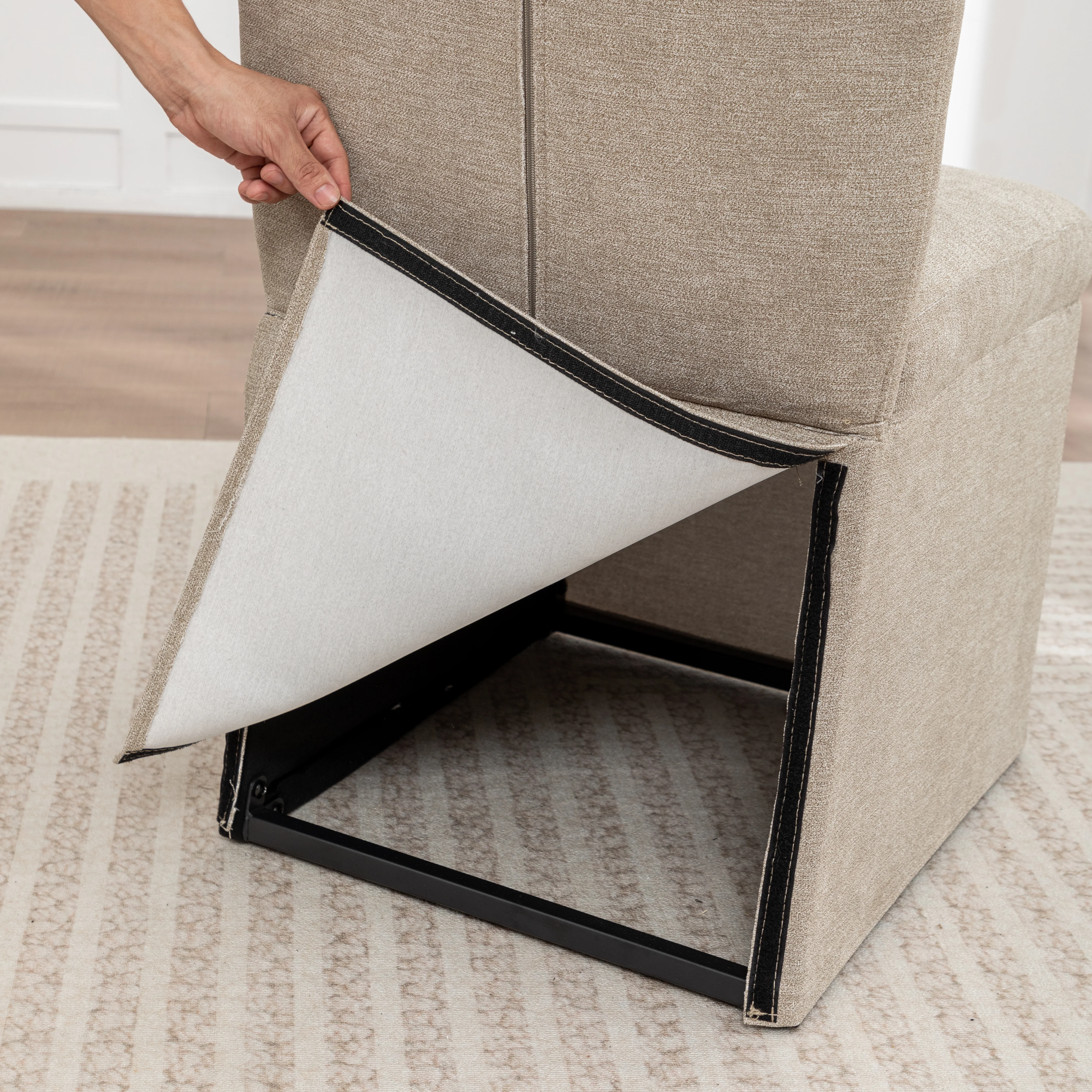 Slipcover Style Linen Upholstered Armless Dining Chairs, Set of 2 - Image 39
