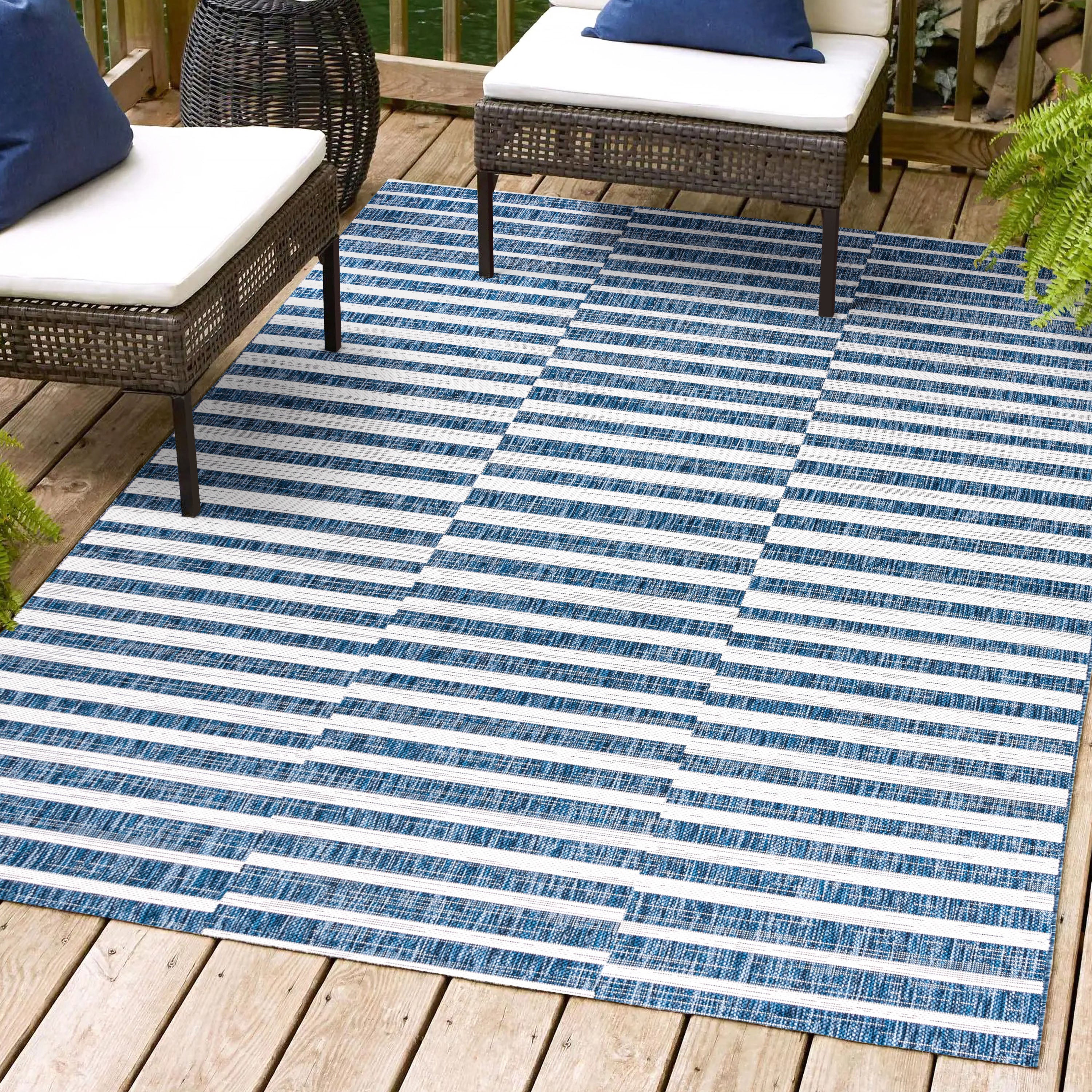 Sukie Modern Offset Stripe Indoor/Outdoor Runner Rug - Image 71