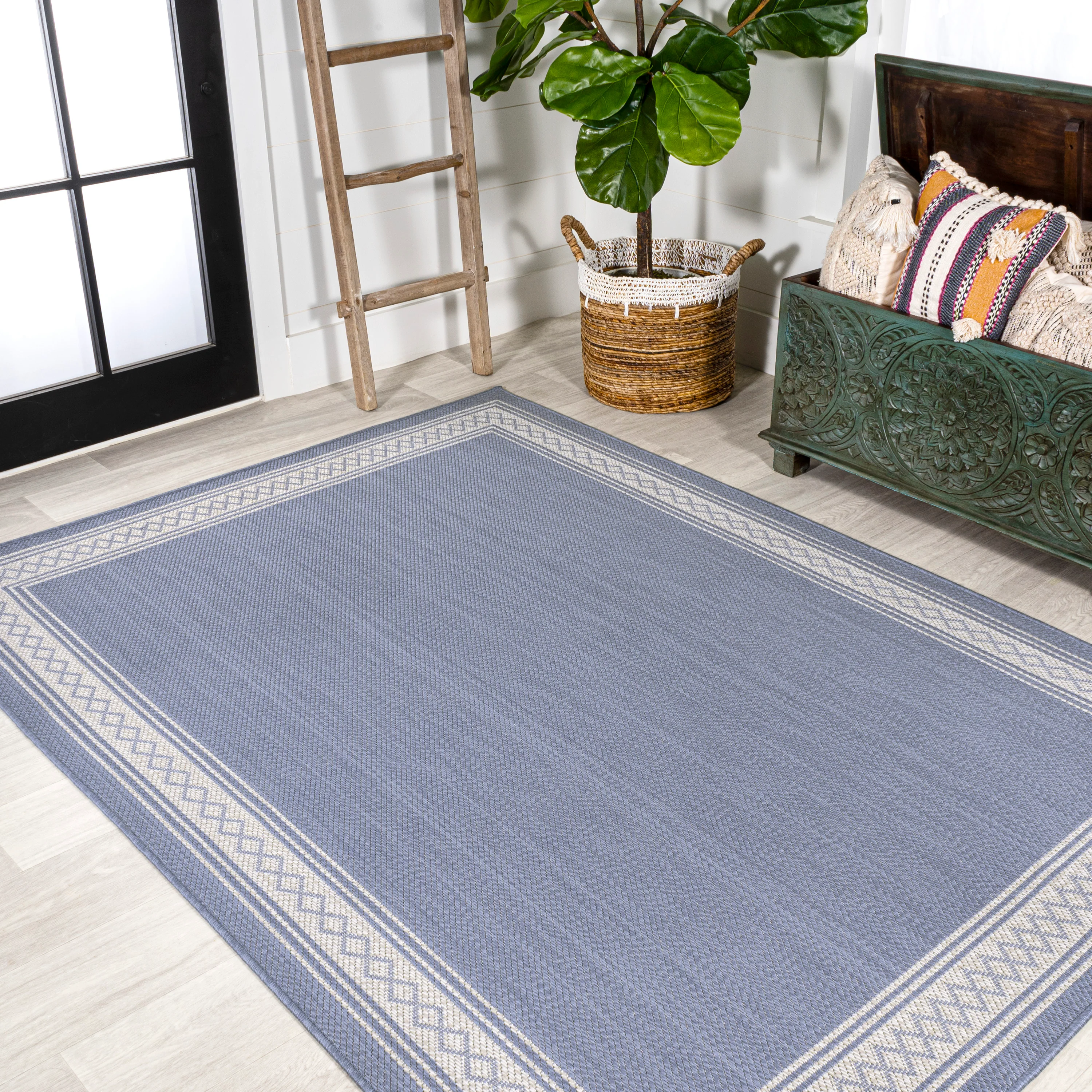 Lucia Classic Diamond Border Indoor/Outdoor Area Rug - Image 26