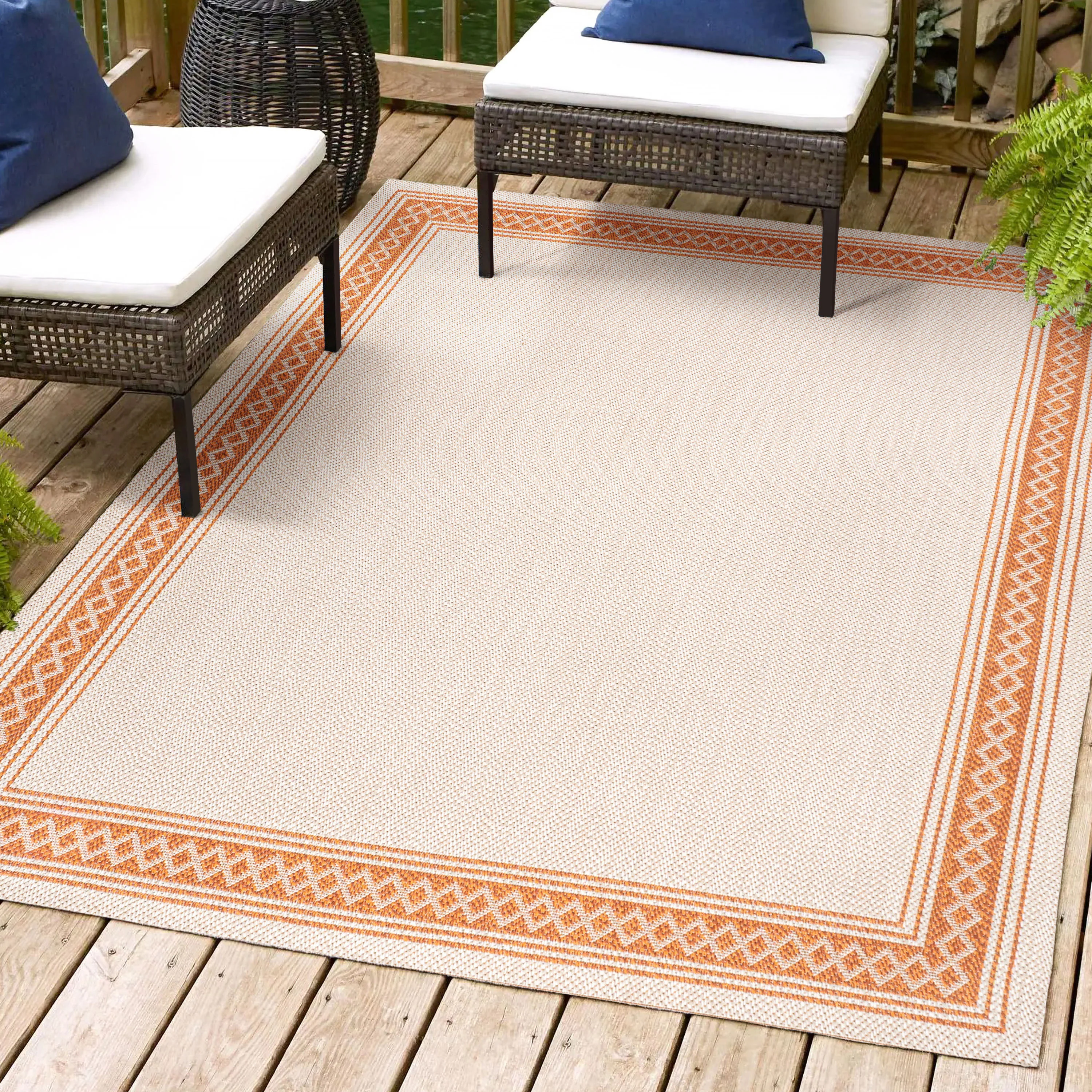 Lucia Classic Diamond Border Indoor/Outdoor Area Rug - Image 67
