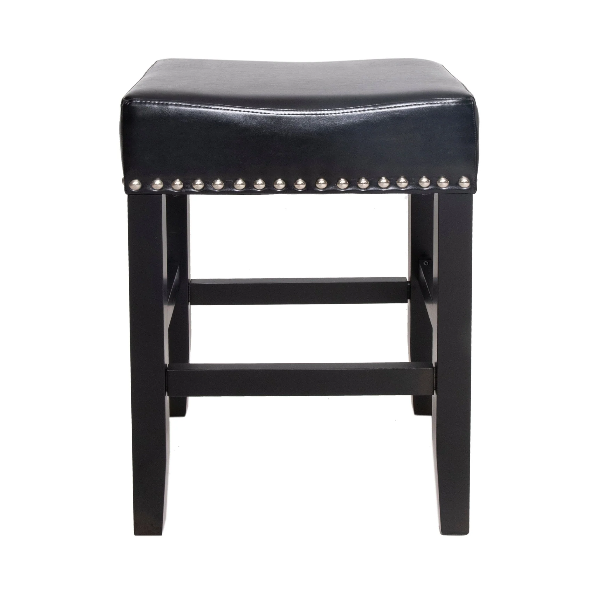 Soltique Backless Dining Counter Stool with Leather Upholstered and Nailhead Trim, Set of 2 - Image 4