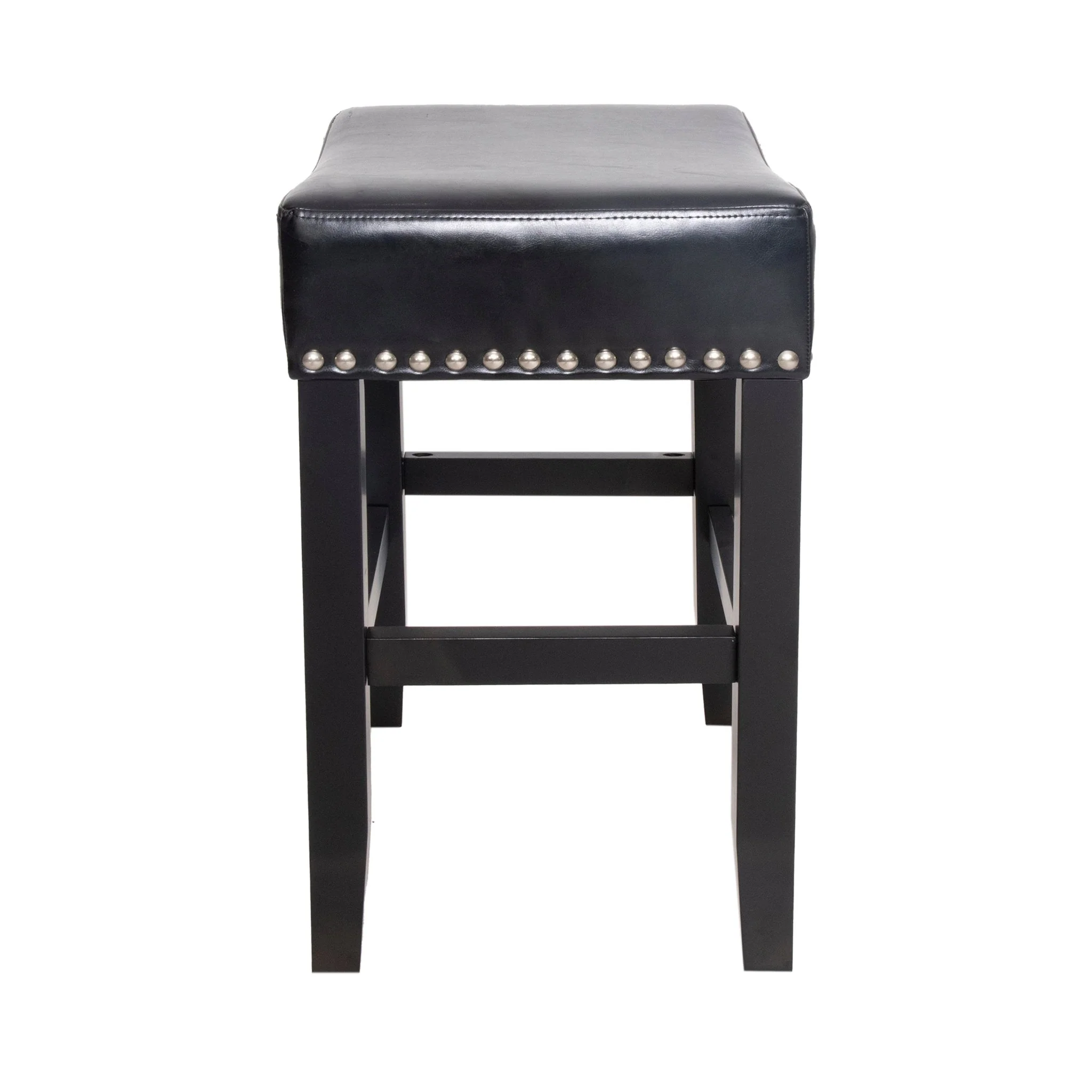 Soltique Backless Dining Counter Stool with Leather Upholstered and Nailhead Trim, Set of 2 - Image 6
