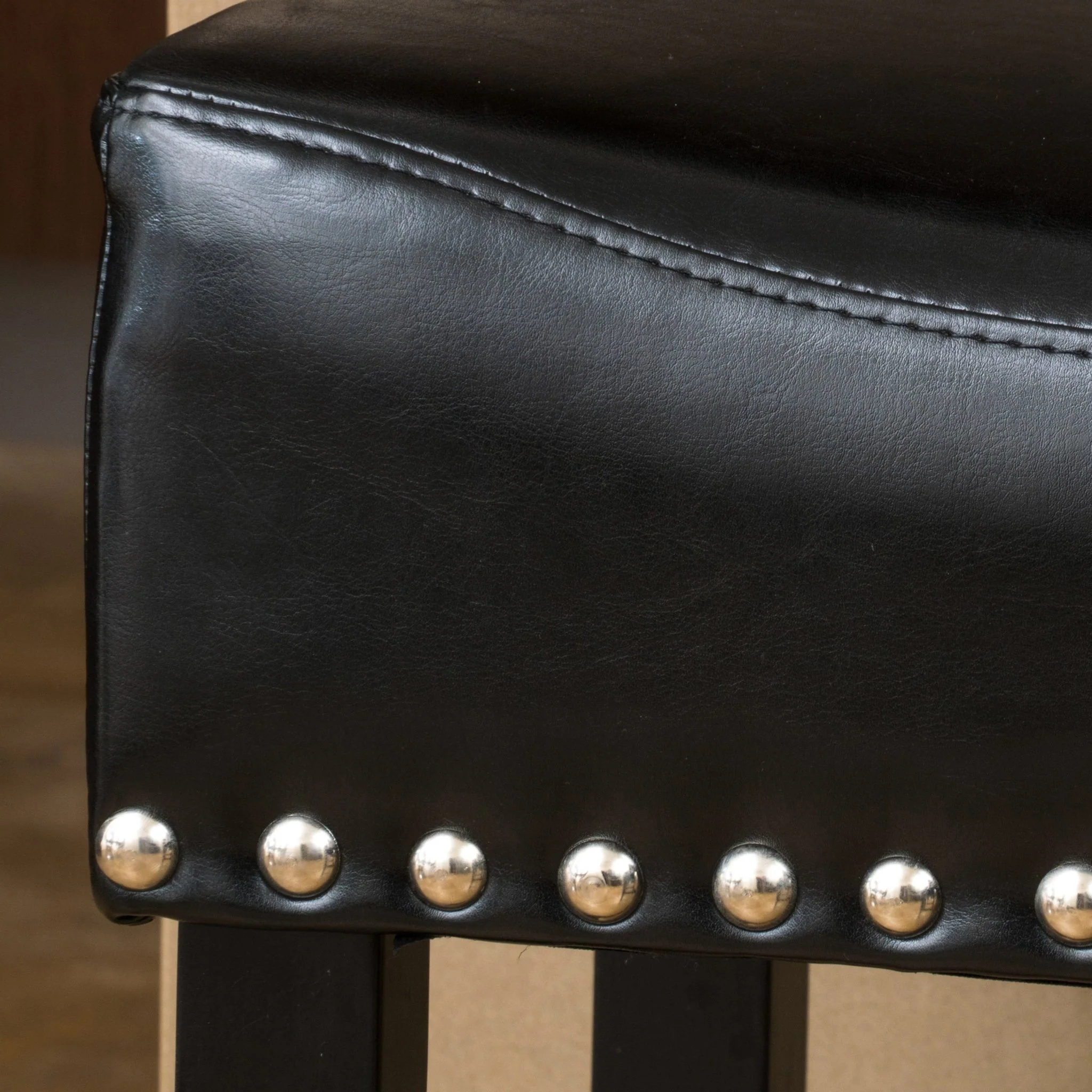 Soltique Backless Dining Counter Stool with Leather Upholstered and Nailhead Trim, Set of 2 - Image 8