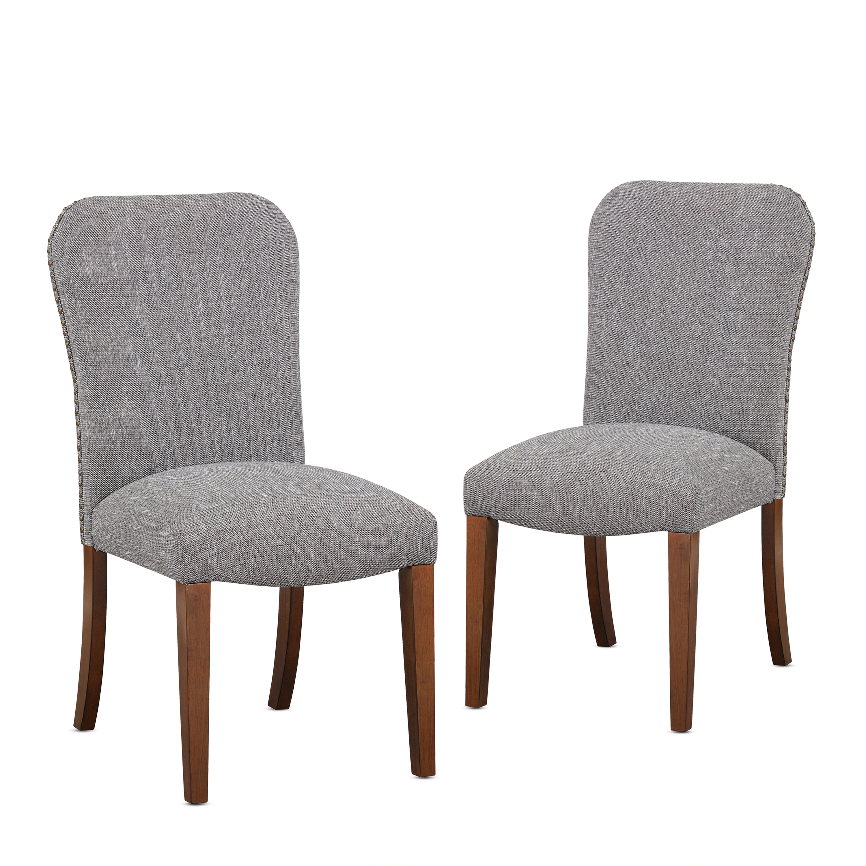 Sophia Dining Chair in Performance Fabric with Naildead Trim, Set of 2