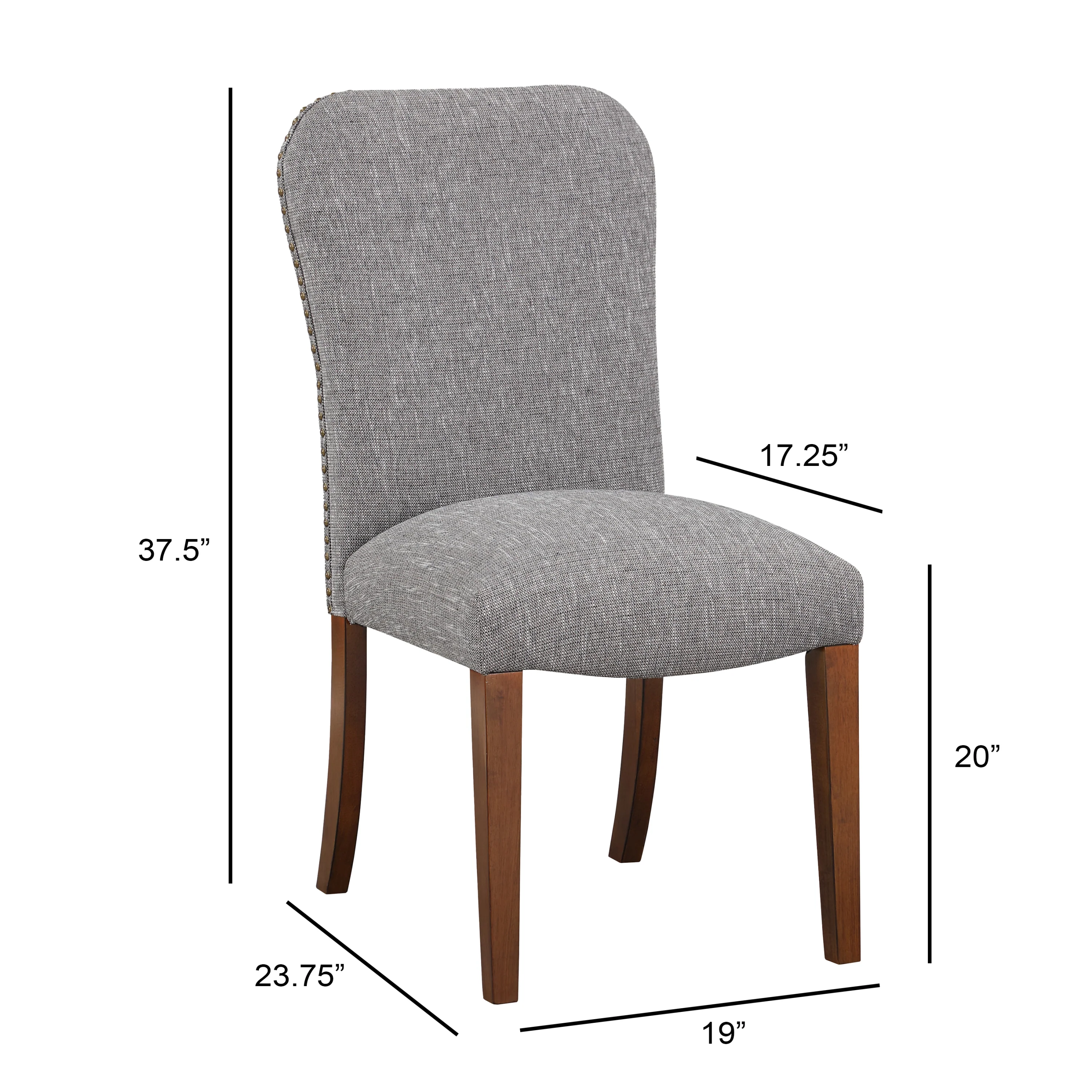 Sophia Dining Chair in Performance Fabric with Naildead Trim, Set of 2 - Image 3
