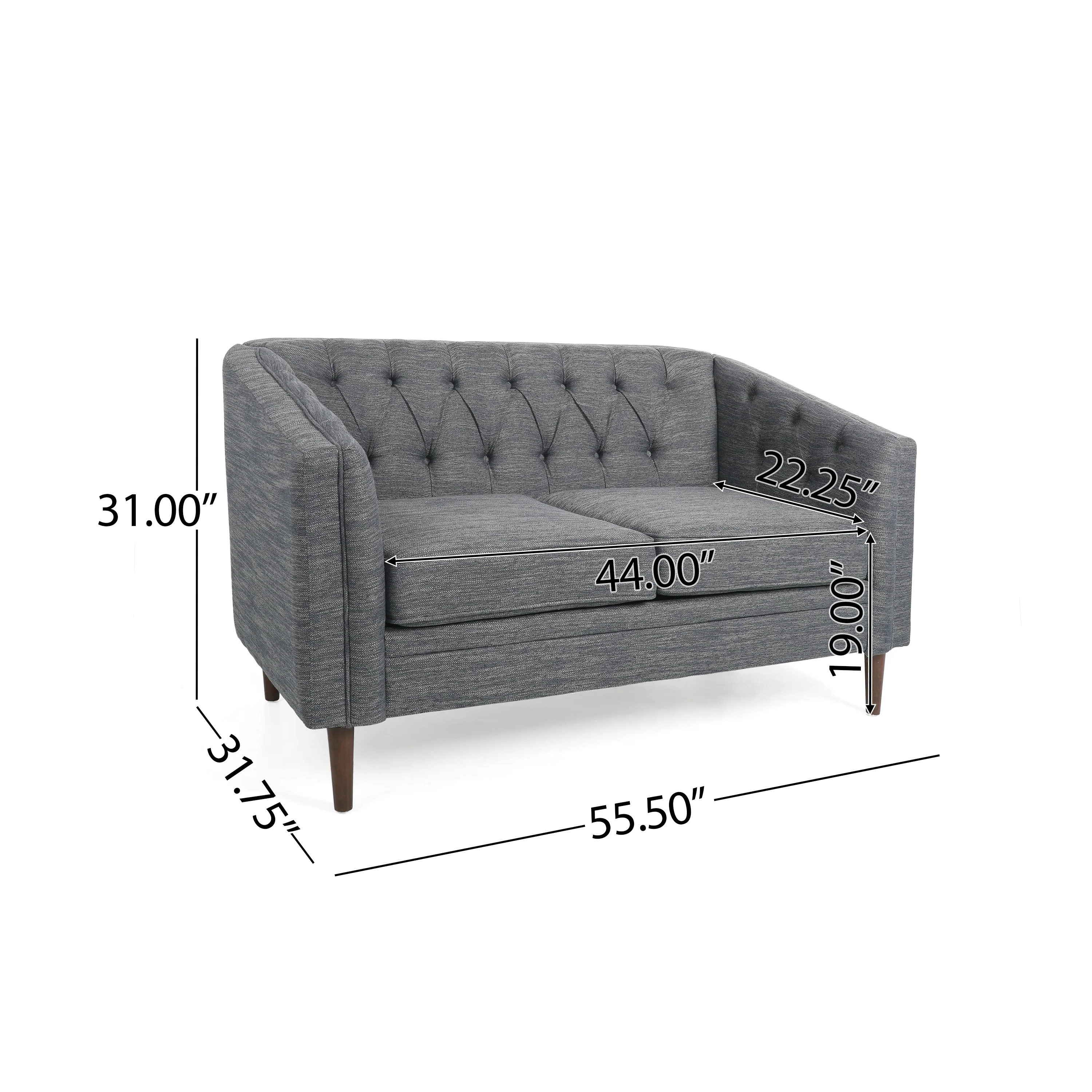 Sophisticated Loveseat with Diamond-Stitched Detailing - Image 18