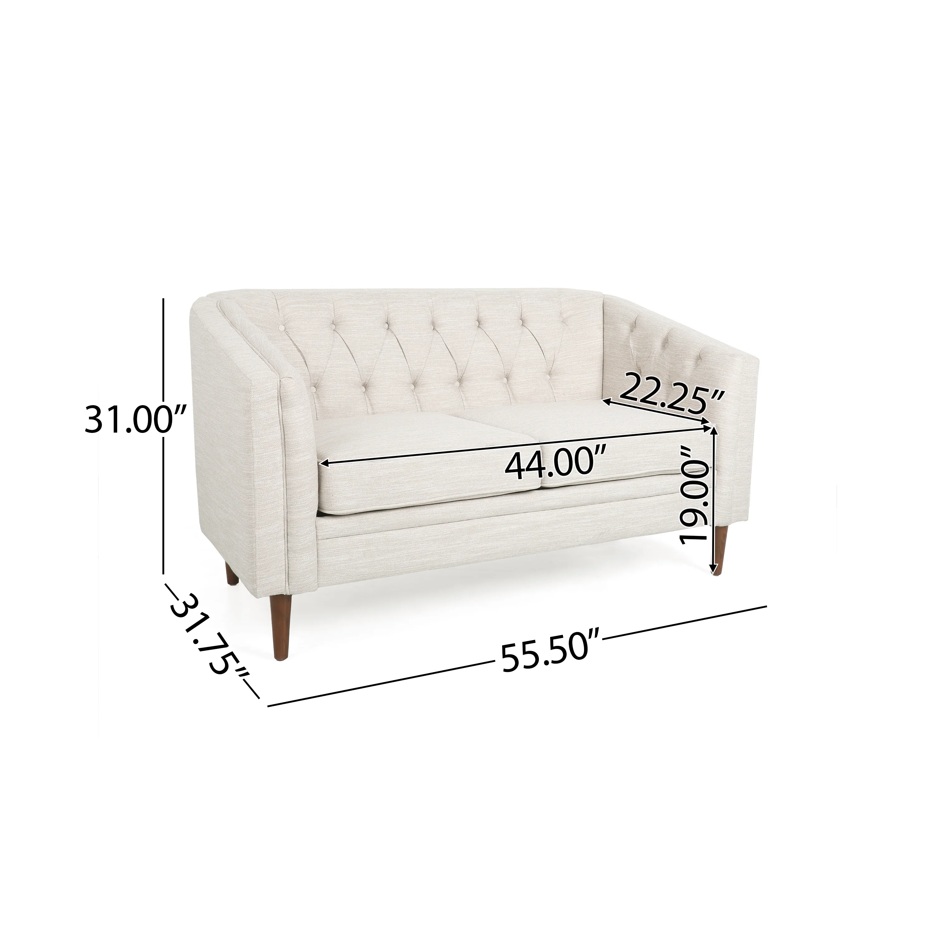 Sophisticated Loveseat with Diamond-Stitched Detailing - Image 6