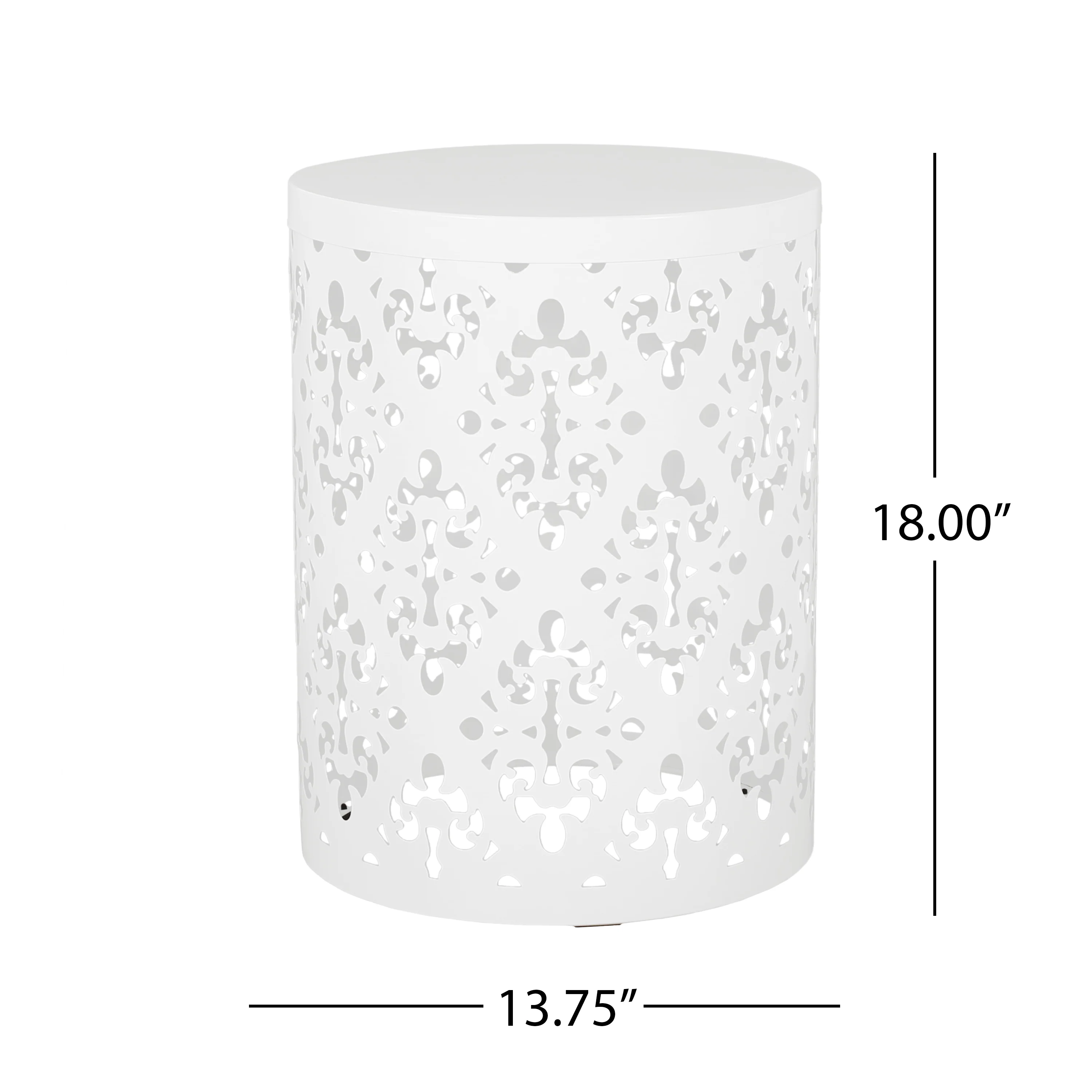 Spherical Outdoor Cylindrical End Table with Iron Cut Design - Image 10