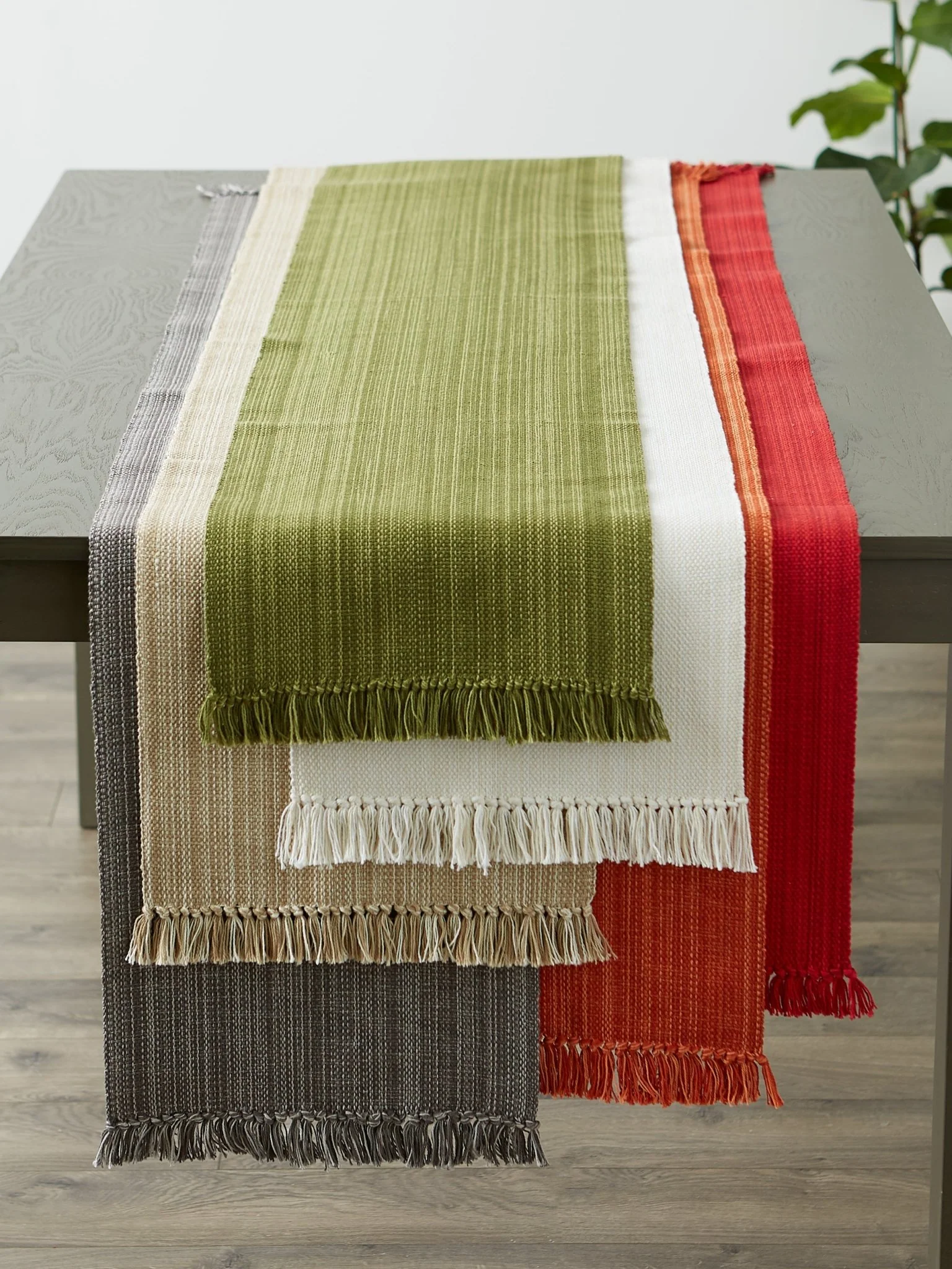 Spice Variegated Fringe Table Runner 13X108 - Image 5