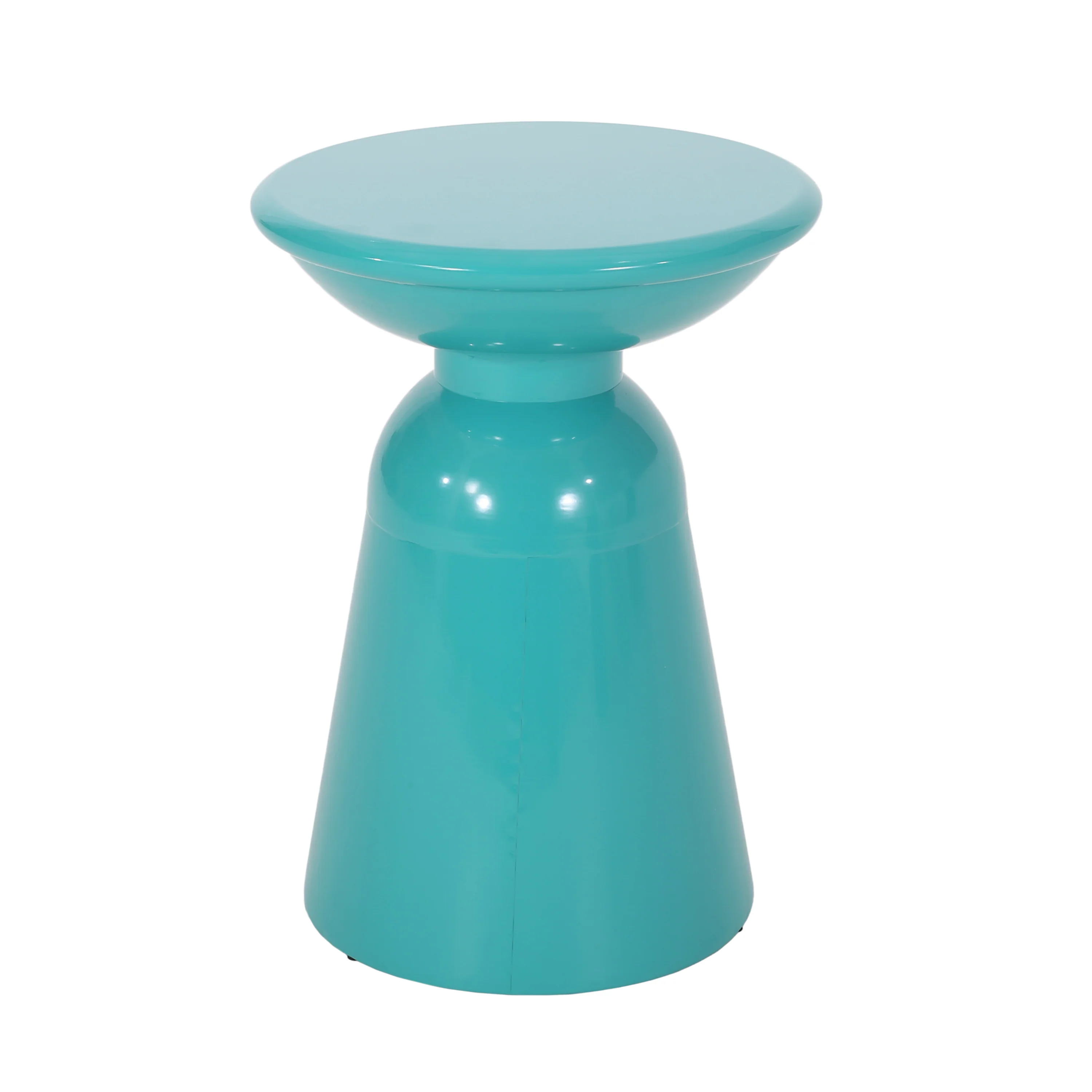 Spirited Outdoor End Table with Pedestal Structure and Iron Frame - Image 12
