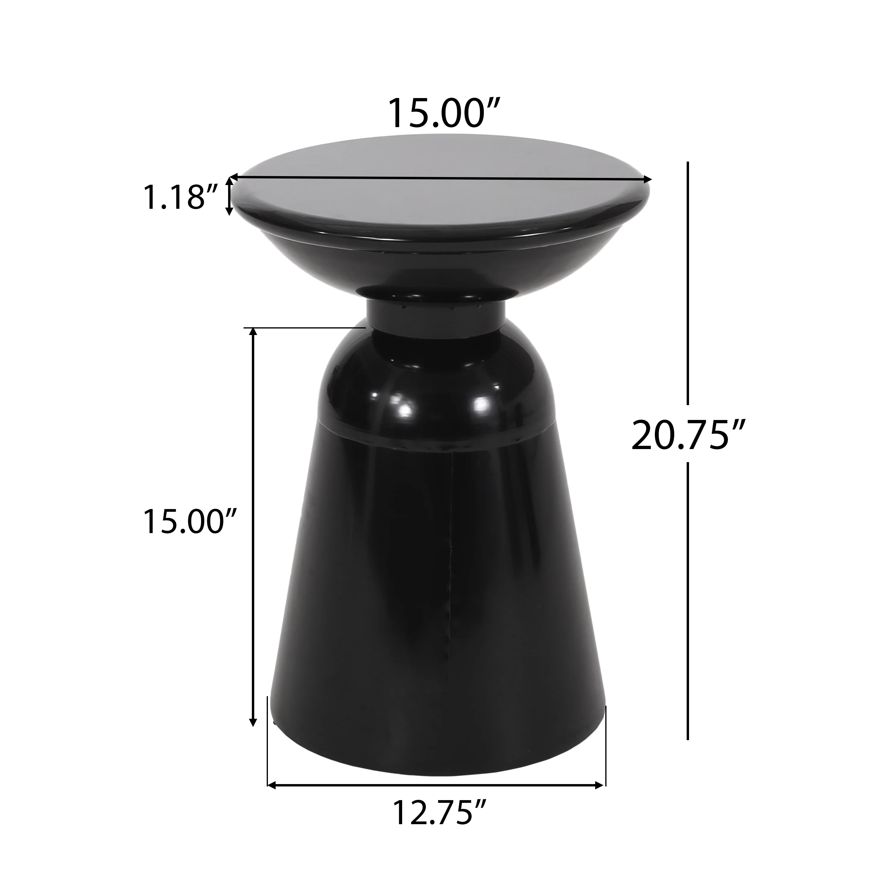 Spirited Outdoor End Table with Pedestal Structure and Iron Frame - Image 40