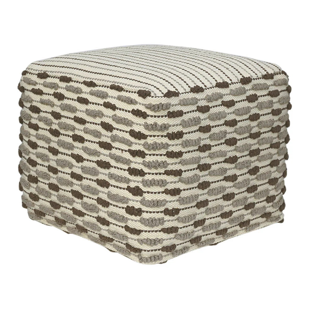 Square Jute Ottoman Pouf, 20 x 20 in