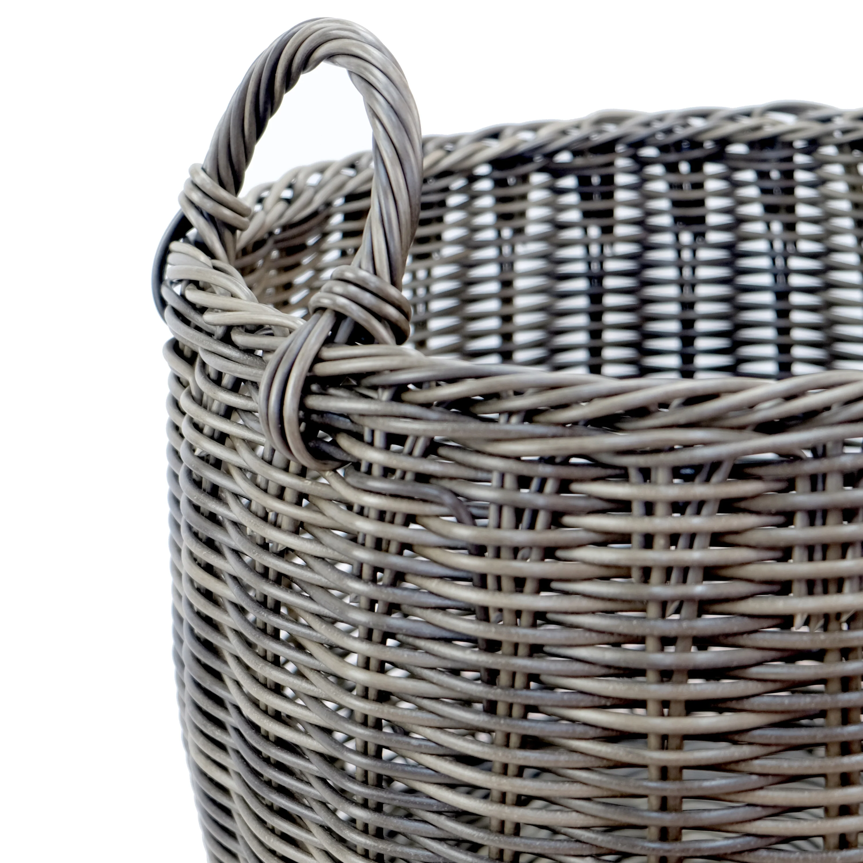 Stackable Hand Woven Wicker Storage Basket , Set of 2 - Image 4